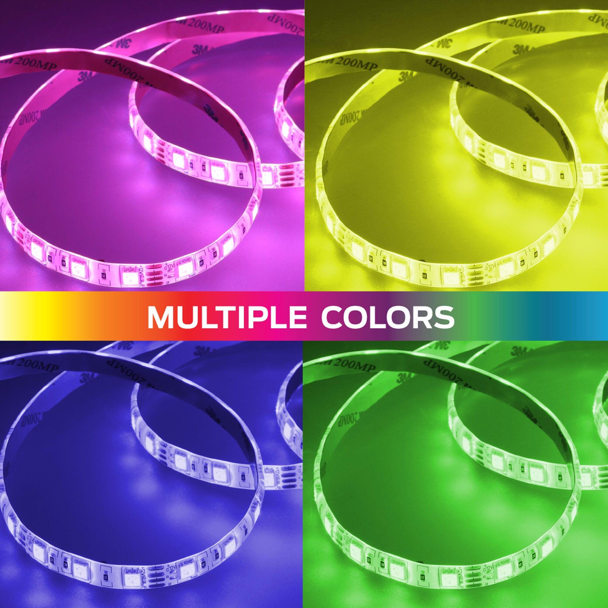 Monster 12ft Multi-Color Sound Reactive LED Light Strip with Remote Control, Indoor