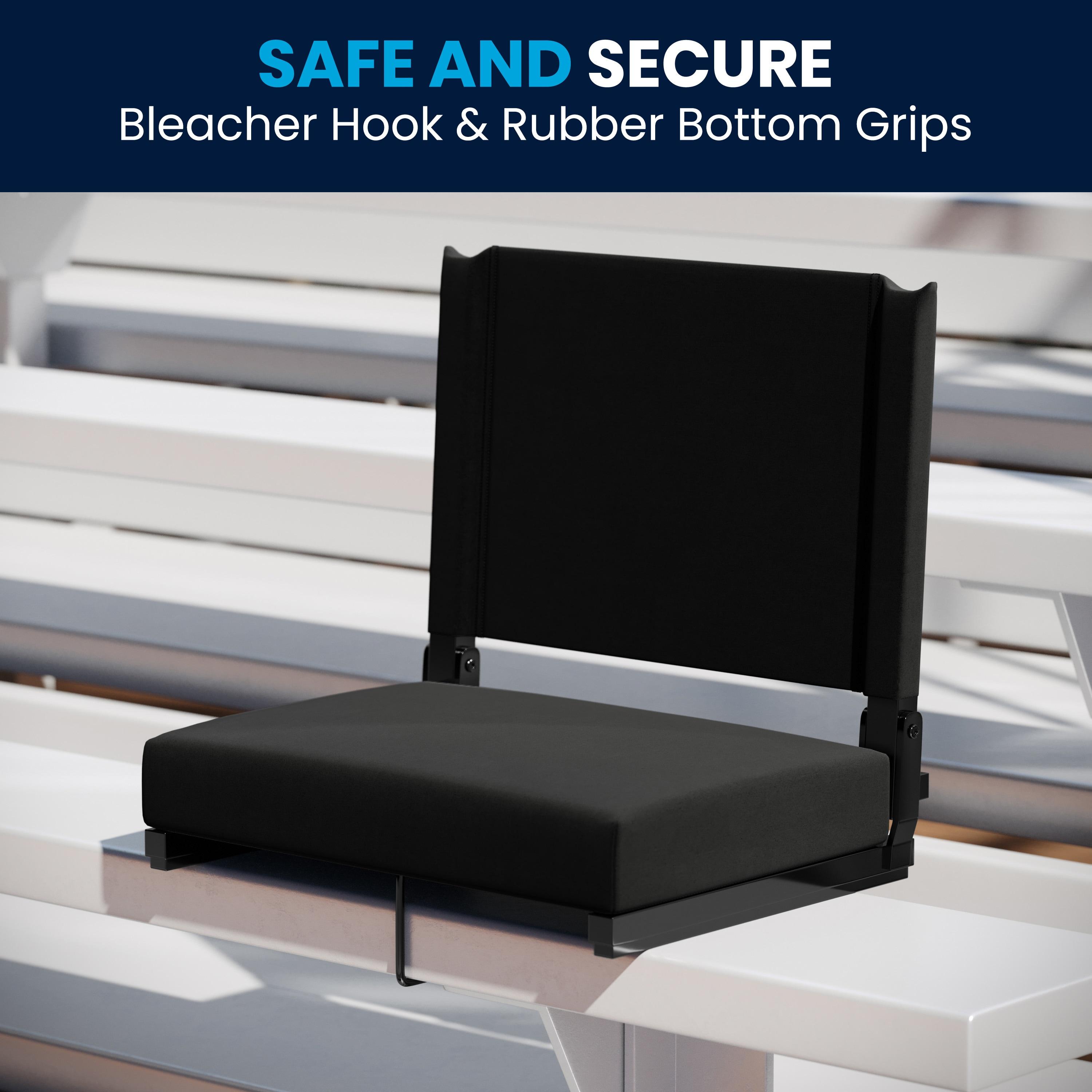 Flash Furniture Grandstand Portable Folding Padded Stadium Seat for Bleachers or Benches, Black