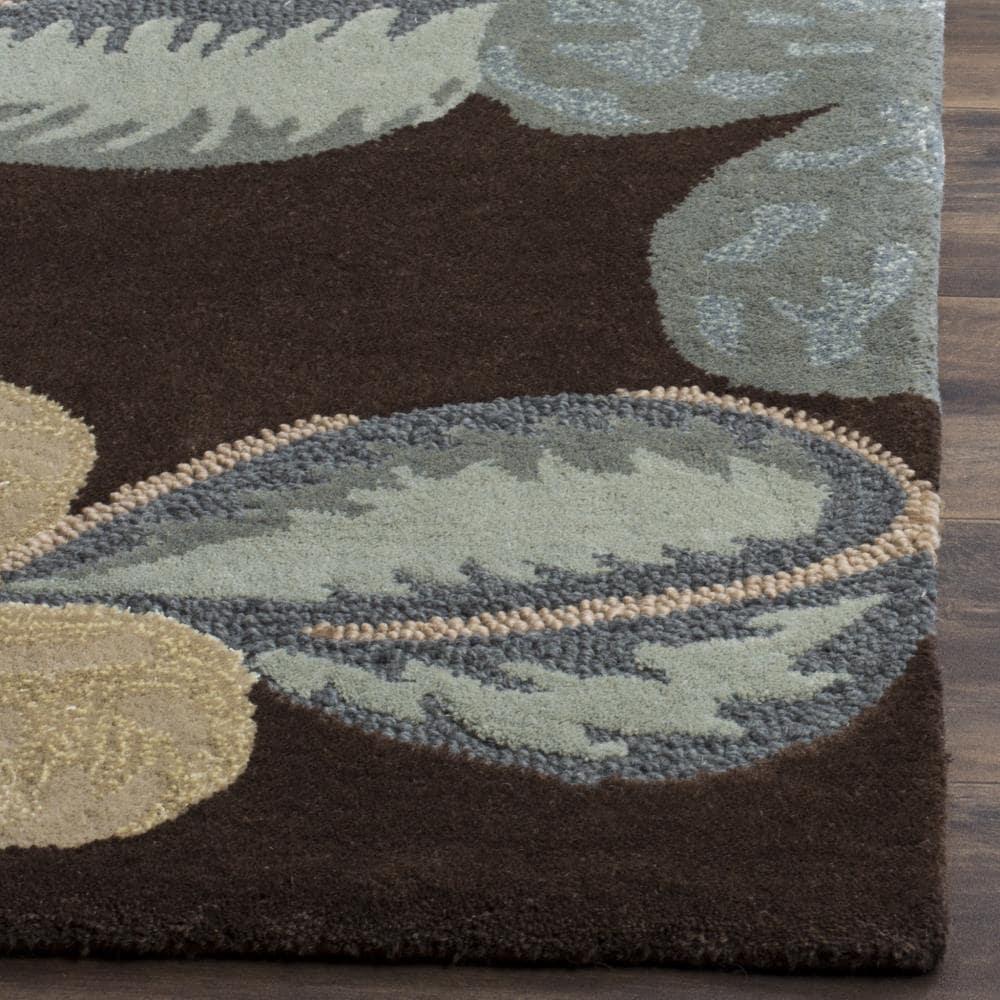 Bella BEL220 Hand Tufted Indoor Area Rug - Brown/Multi - 5'x5' - Safavieh