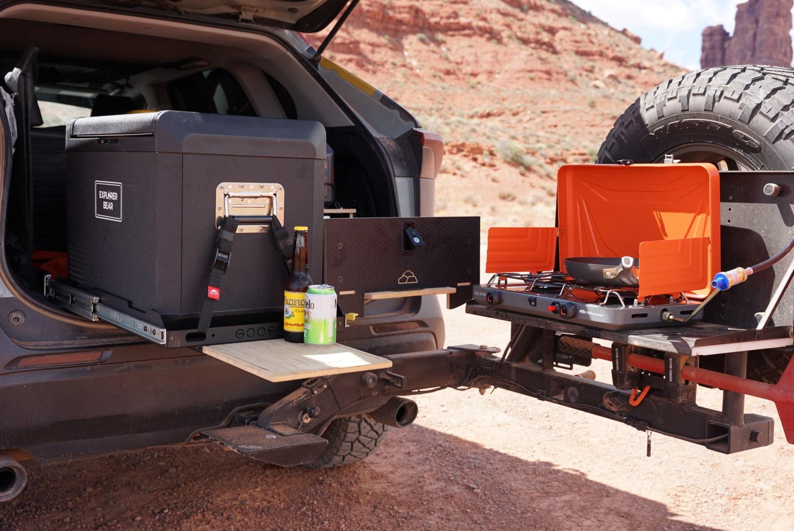 Explorer Bear 12 Volt Refrigerator 12V Car Fridge 50L/52.8Qt 12/24V DC 110-240V AC Portable Freezer LG Compressor Cooler 0℉-50℉ 3-Year Warranty for Truck Van RV SUV Boat Travel Road Trips Camping