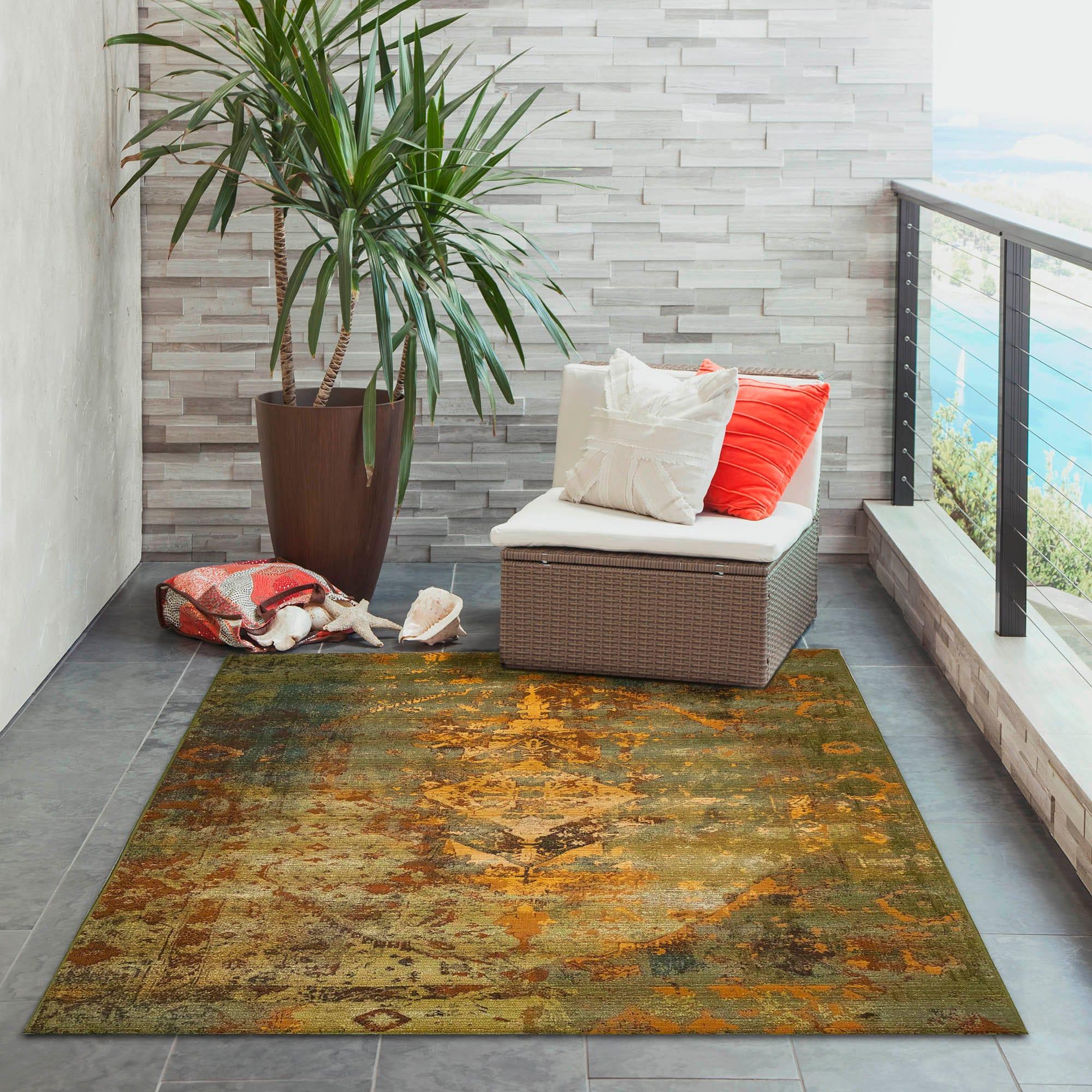 Liora Manne Marina Kermin Indoor/Outdoor Rug Green 7'10" x 9'10"