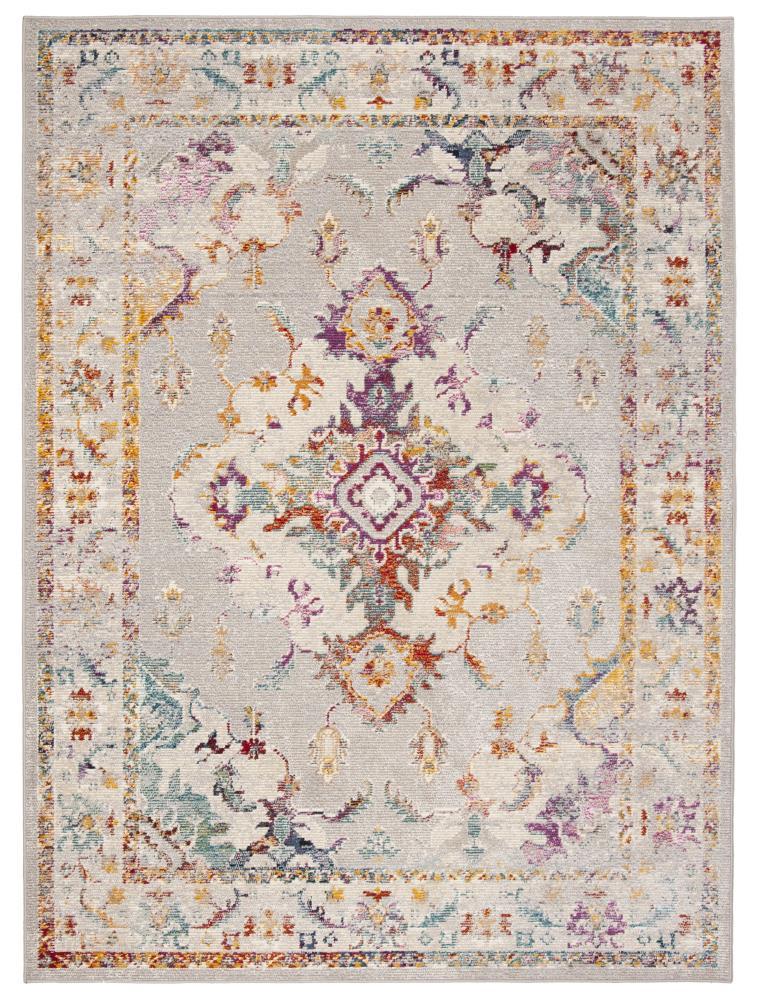 Crystal CRS521 Power Loomed Area Rug - Grey/Cream - 8'x10' - Safavieh.
