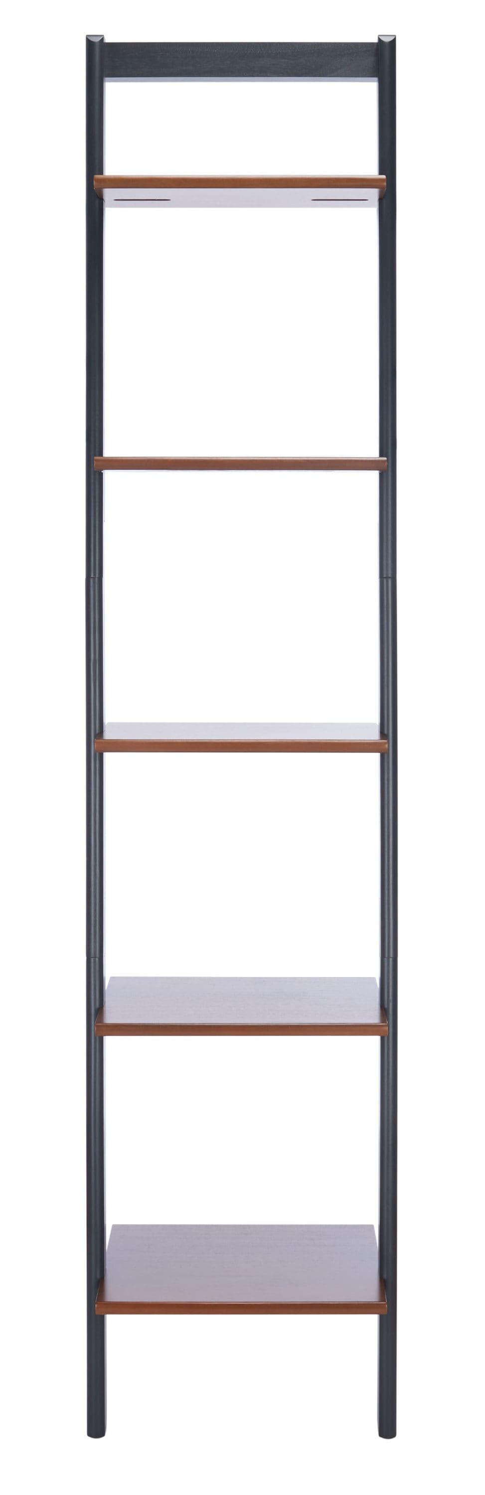 Allaire 5 Tier Leaning Etagere - ETG9400 - Honey Brown/Charcoal - Safavieh