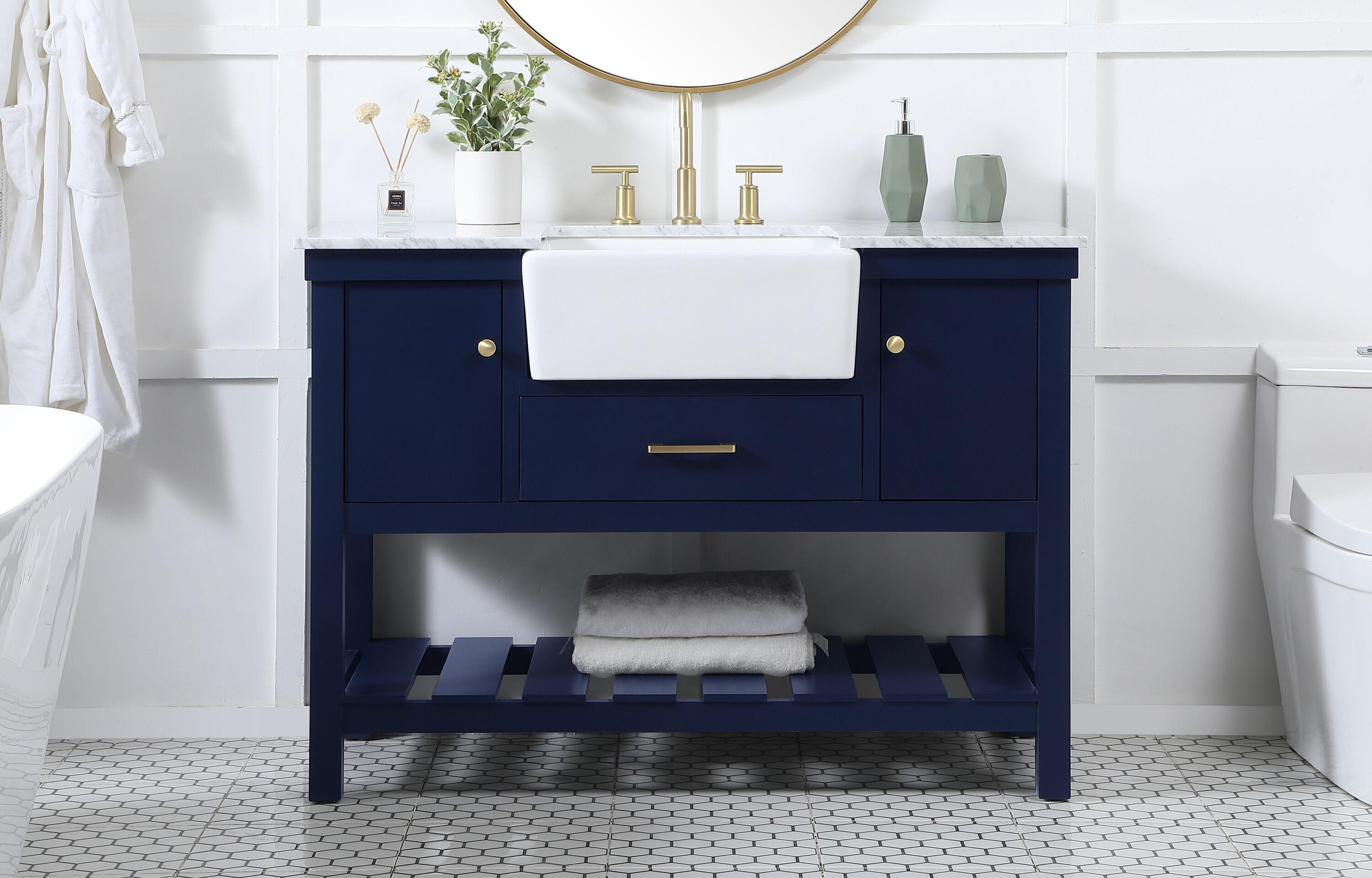 Pelaghia 48'' Single Bathroom Vanity with Marble Top