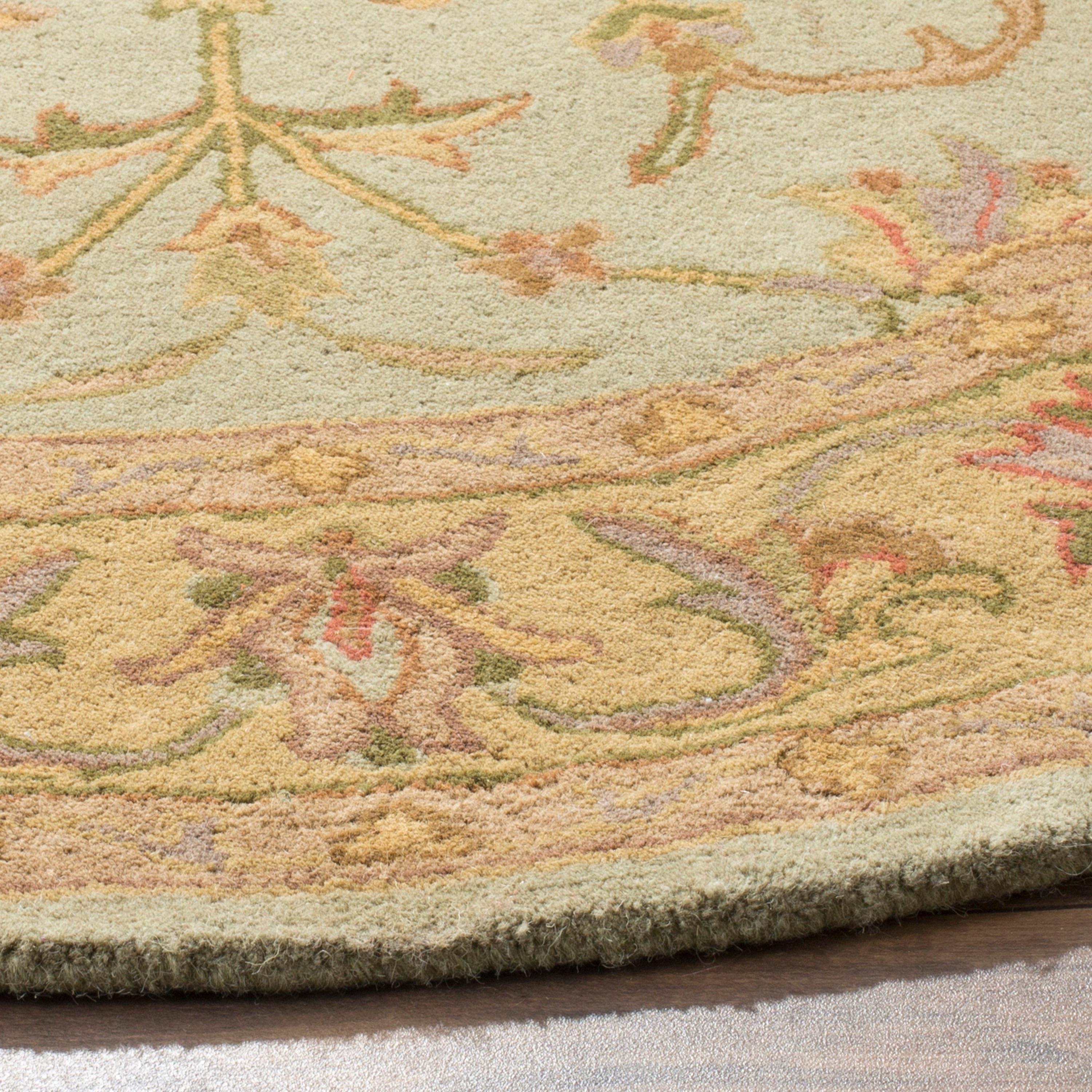 Heritage Green and Gold 6' Round Hand-Tufted Wool Area Rug