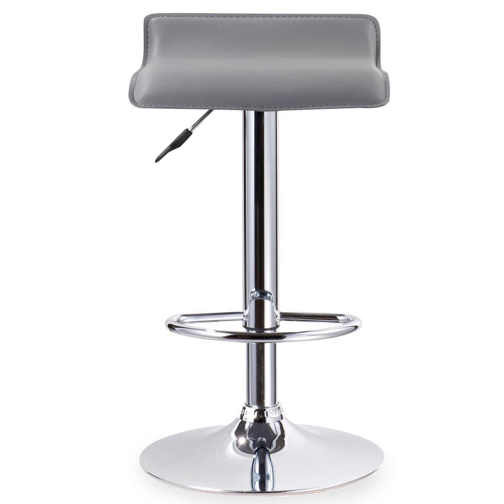 Leick Home 10042GR Adjustable Swivel Stool with Chrome Base, Set of 2, Gray