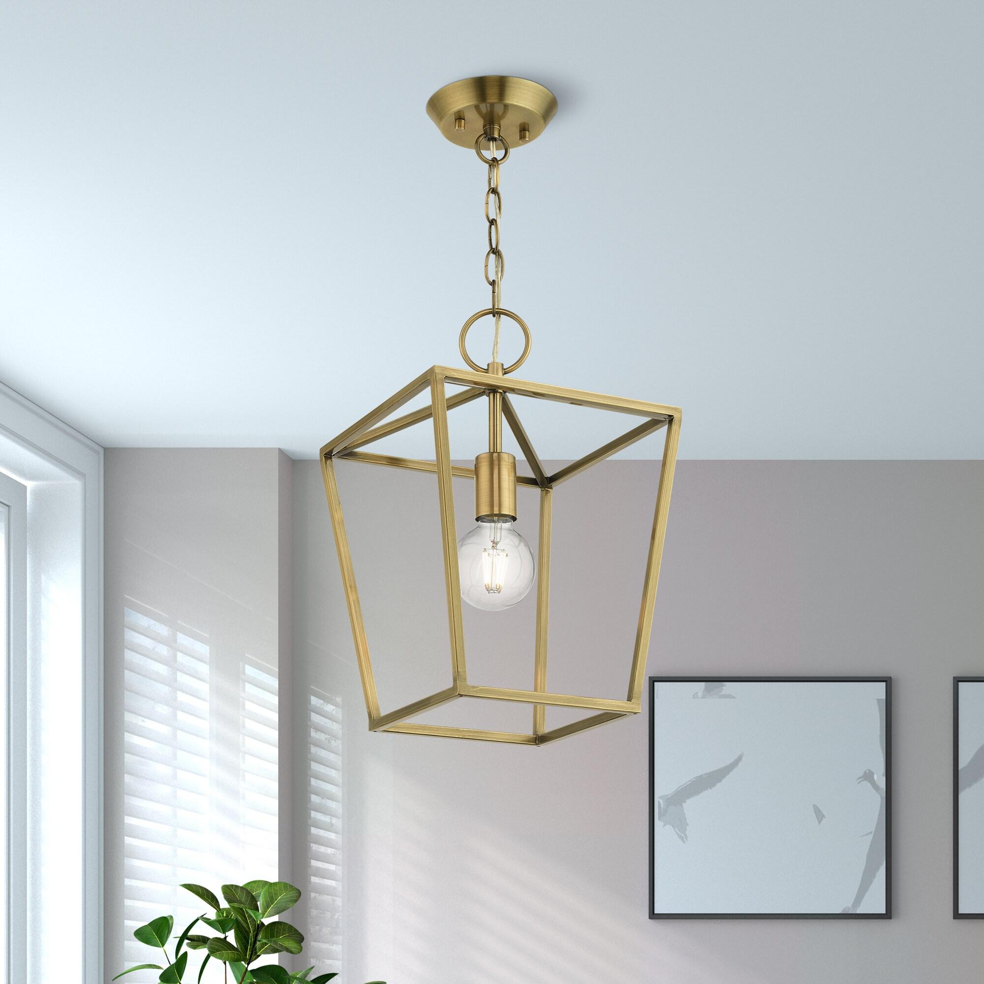 10 Sq. inch 1 Light Convertible Lantern Pendant Lighting Fixture