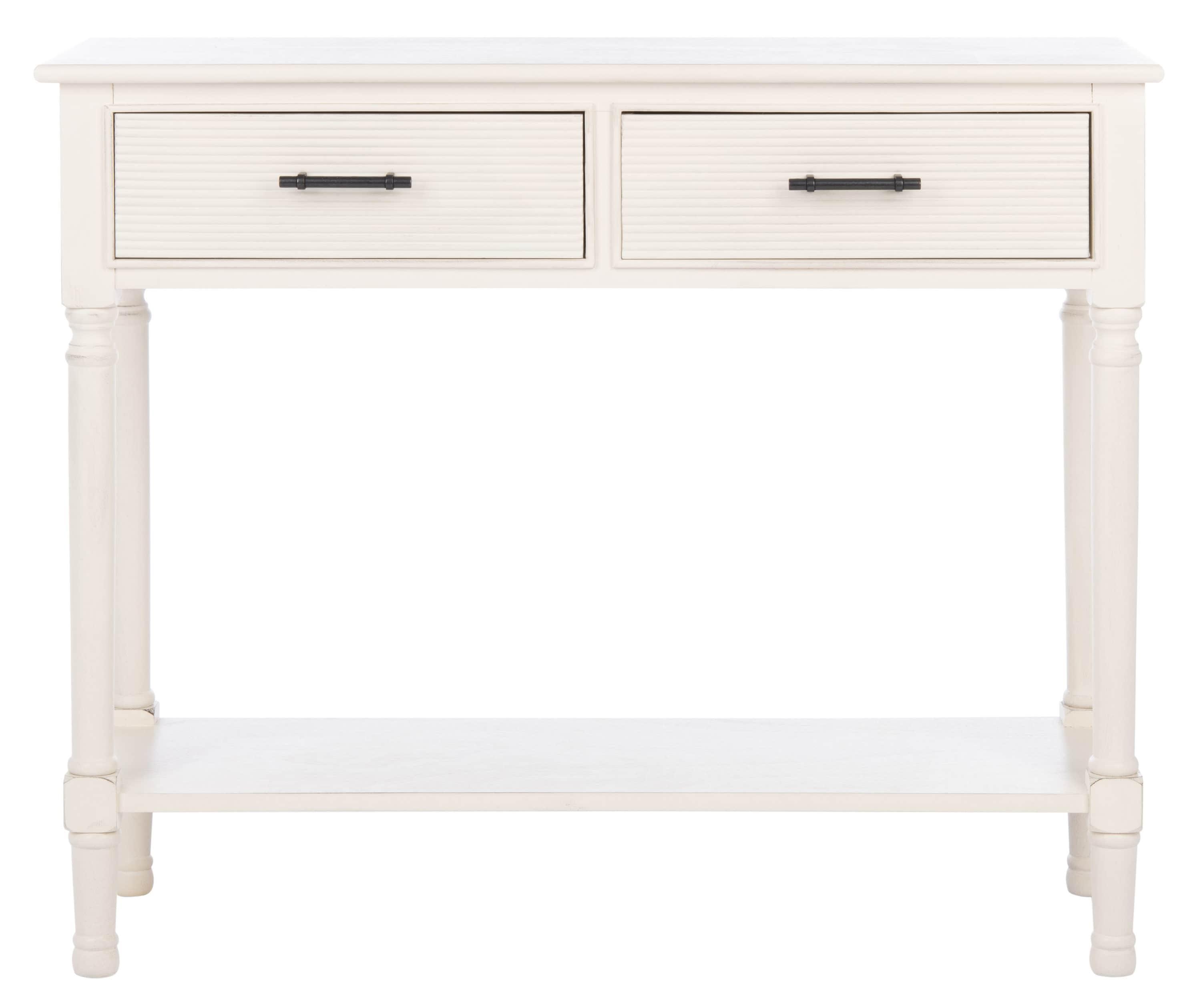 SAFAVIEH Ryder Solid 2 Drawer Console Table, Distressed White