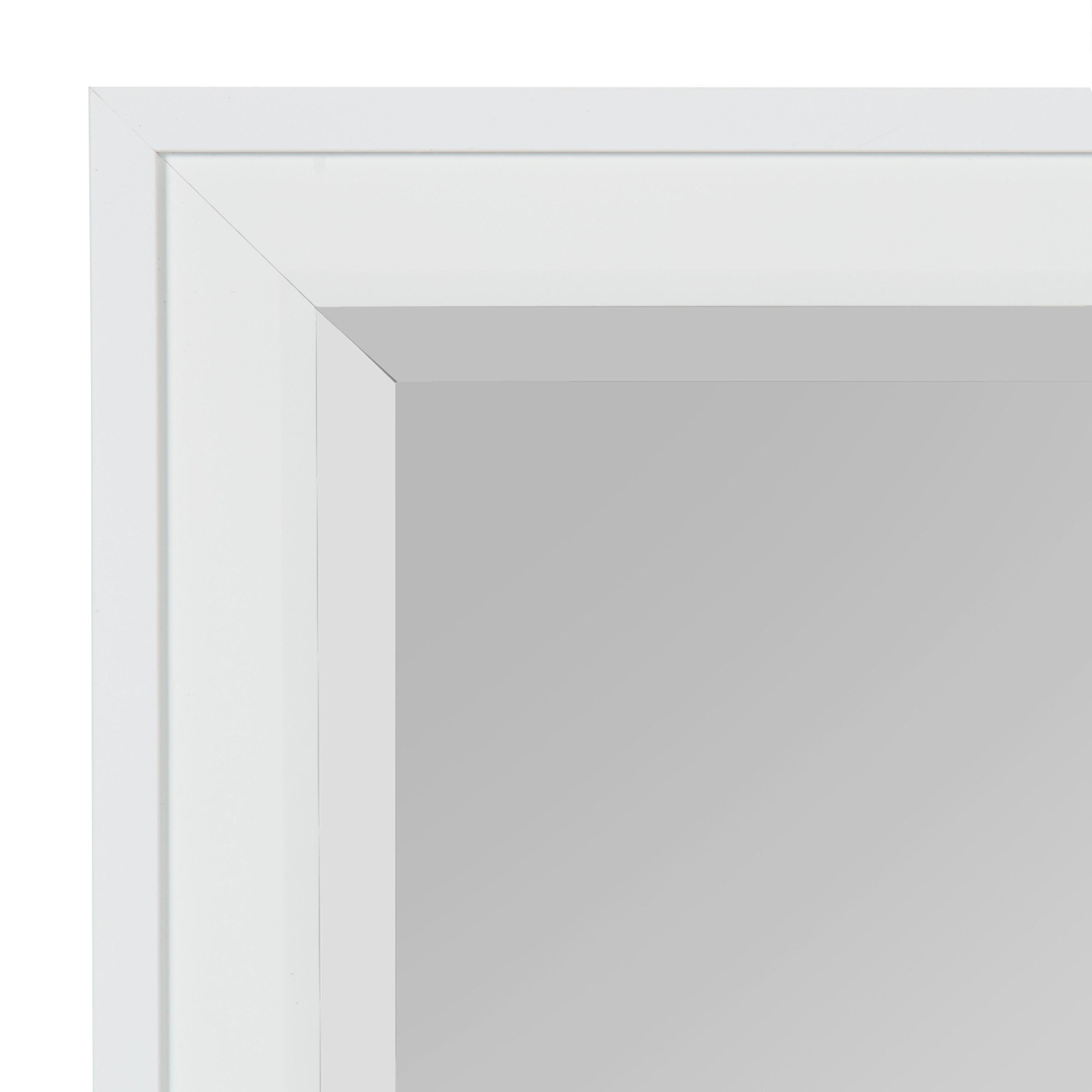 27.5" x 39.5" Bosc Rectangle Wall Mirror White - DesignOvation: Polystyrene Frame, No Assembly Required