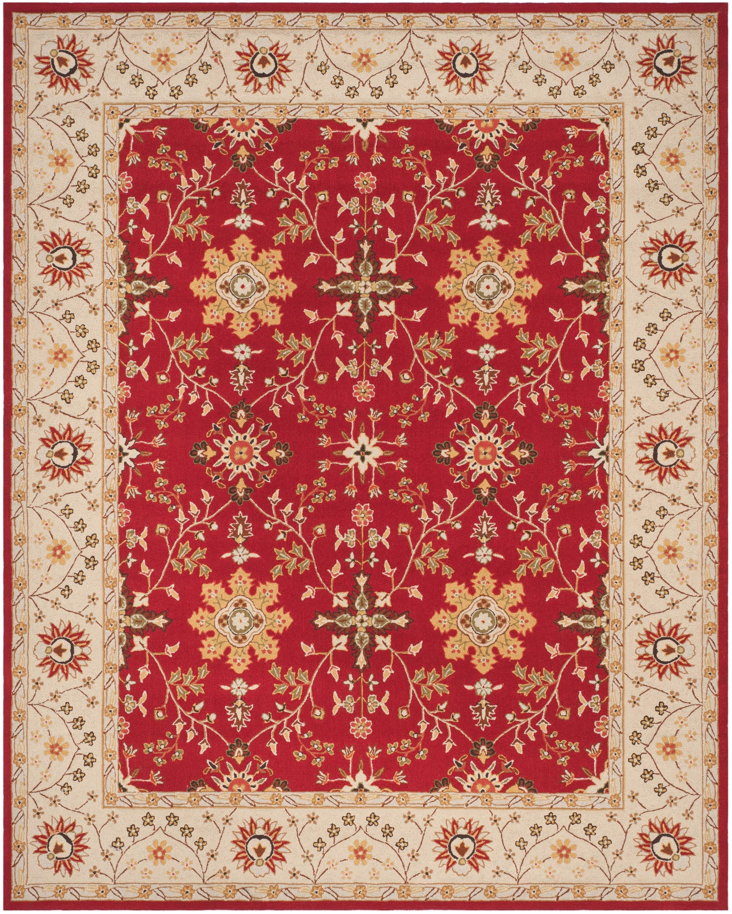 Easy Care EZC751 Hand Hooked Area Rug - Red/Ivory - 8'9"x11'9" - Safavieh.