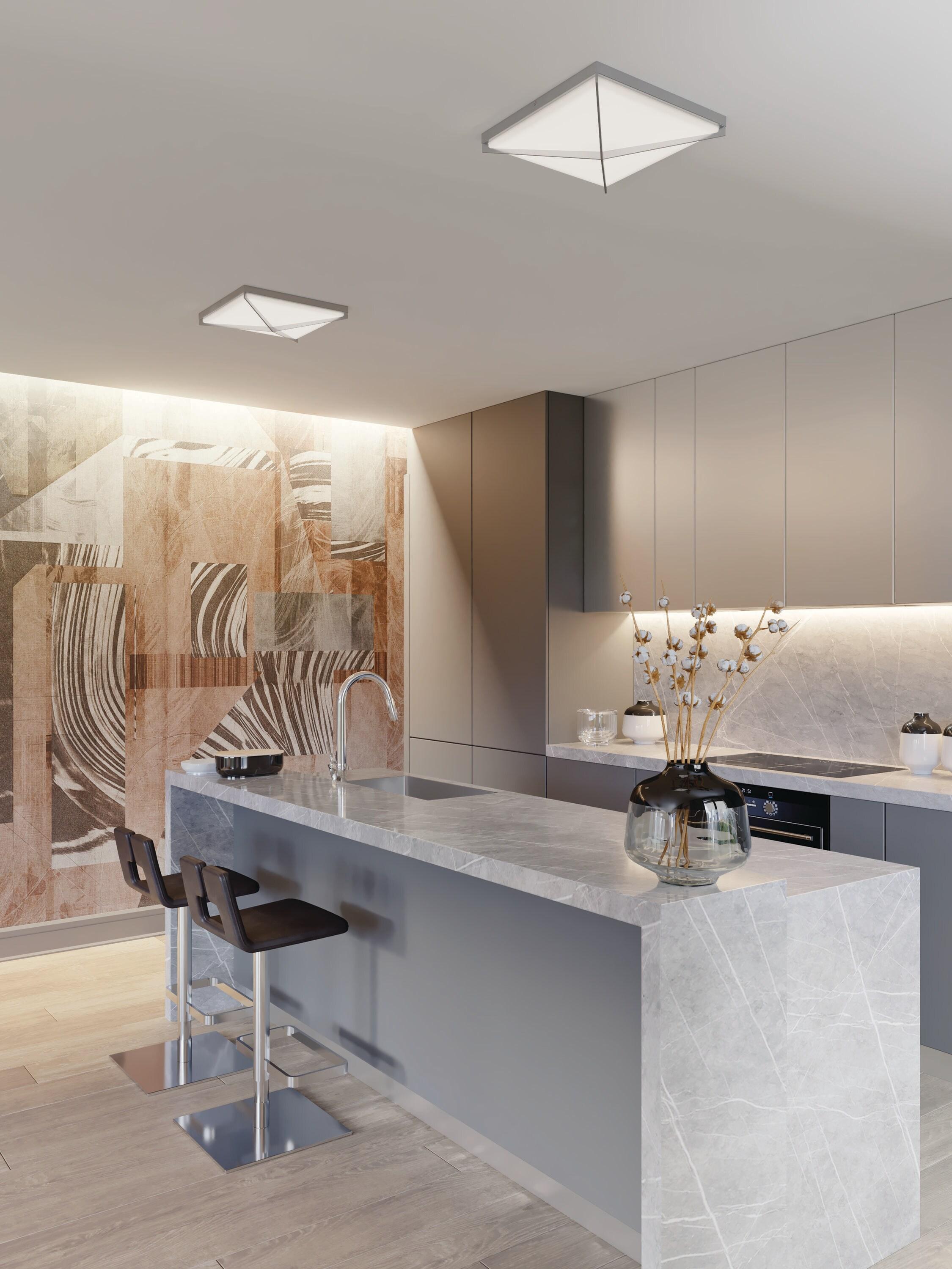 Pearson 12" Satin Nickel Contemporary LED Flush Mount