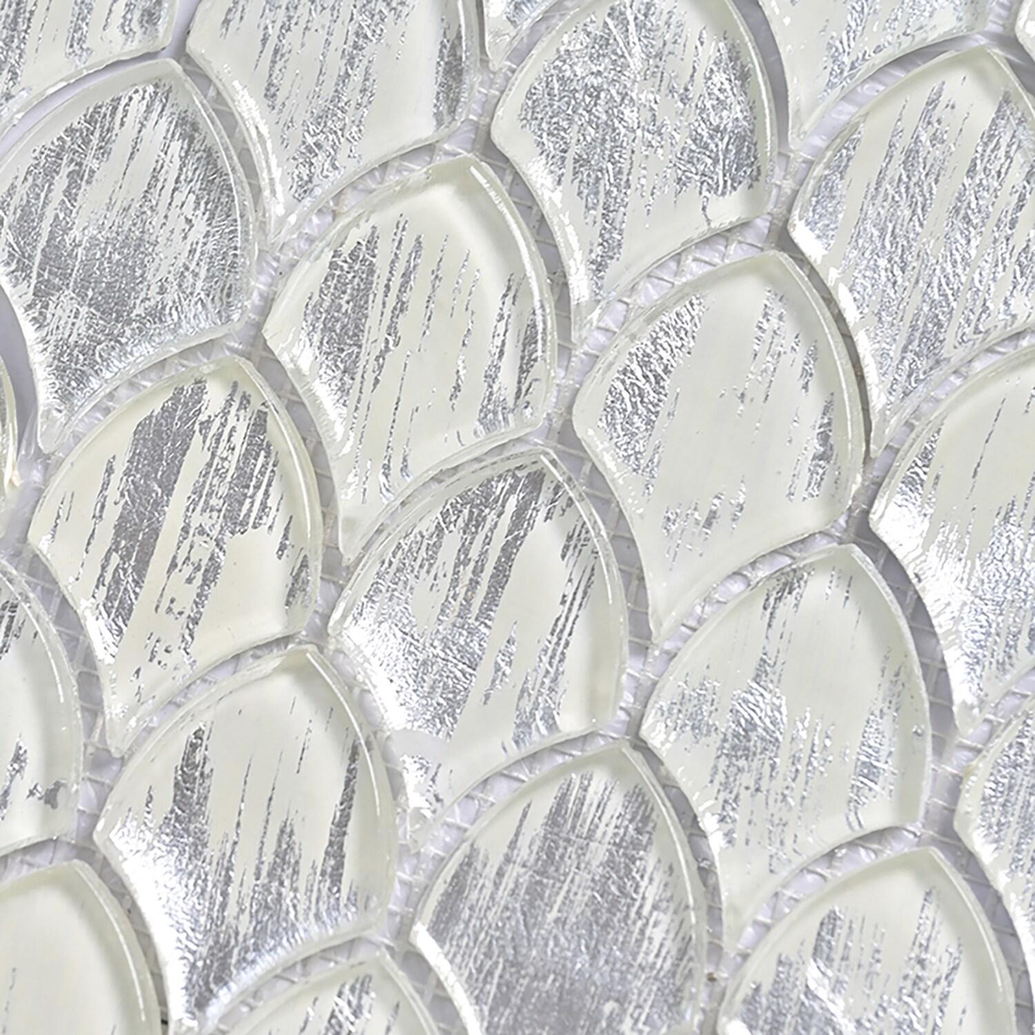 Majeste 0.5" x 2" Glass Fish Scale Mosaic Wall & Floor Tile
