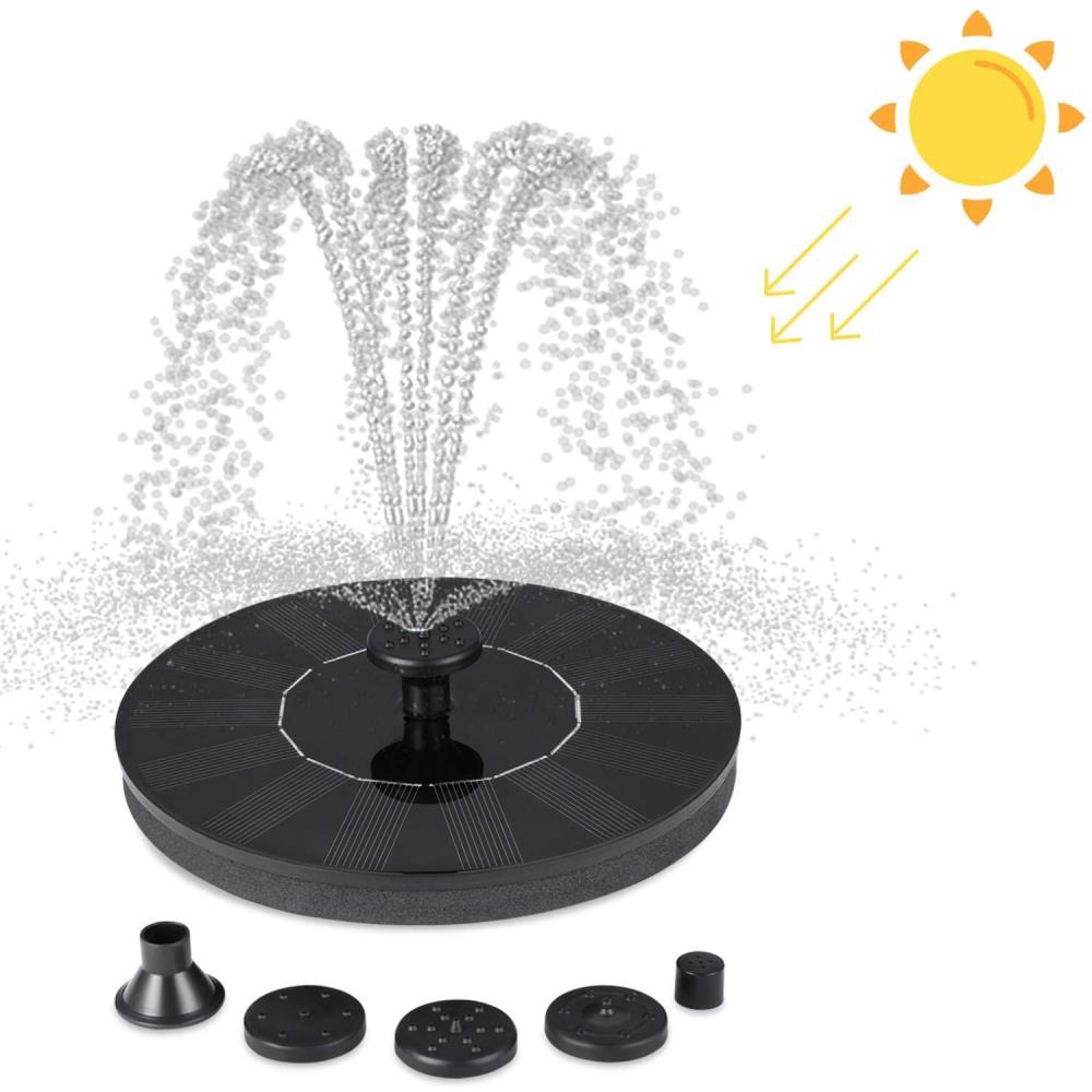 Dartwood Solar Bird Bath and Water Fountain with 4 Different Nozzle Heads - Perfect for Bird Baths and Small Ponds
