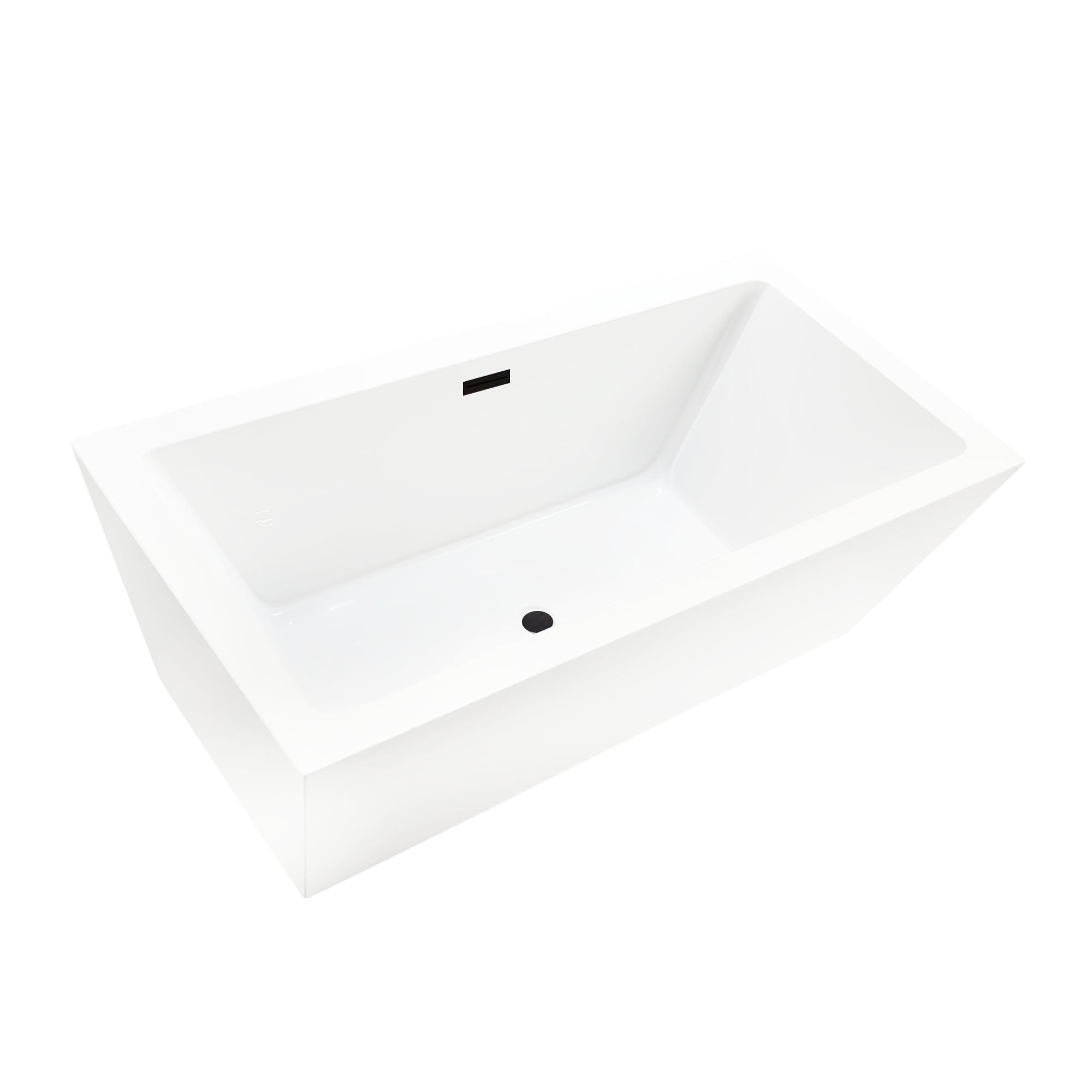 Elena 59" x 30" Freestanding Soaking Acrylic Bathtub
