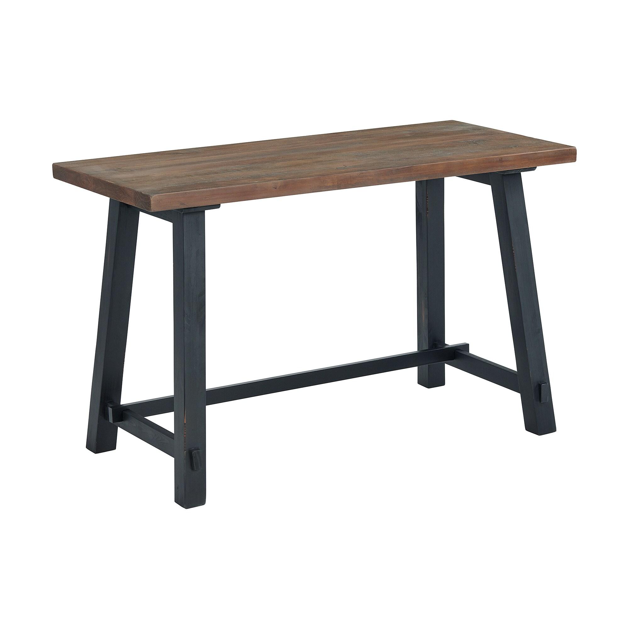 48" Adam Solid Wood Desk Rustic Natural - Alaterre Furniture: Stained Finish, No Storage, Home Office