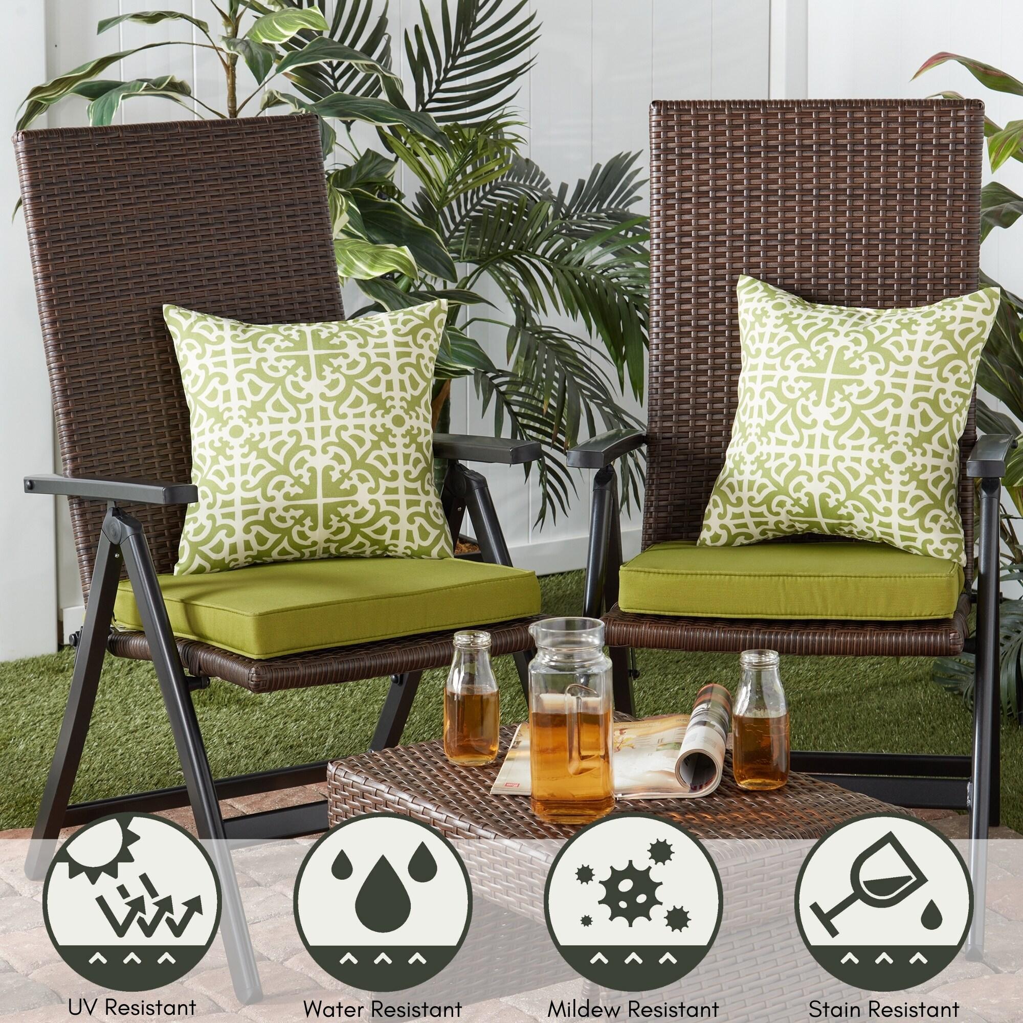 Greendale Home Fashions 18" x 18" Kiwi Square Outdoor Chair Pad (Set of 2)