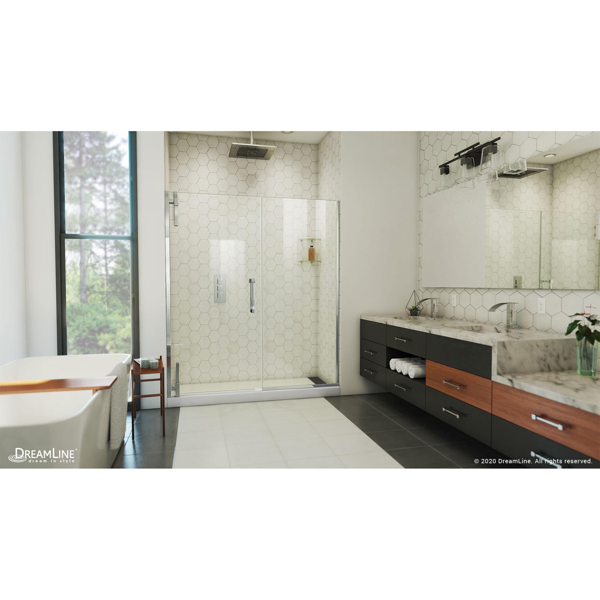 DreamLine Ascend 64-65 in. W x 72 in. H Frameless Pivot Shower Door