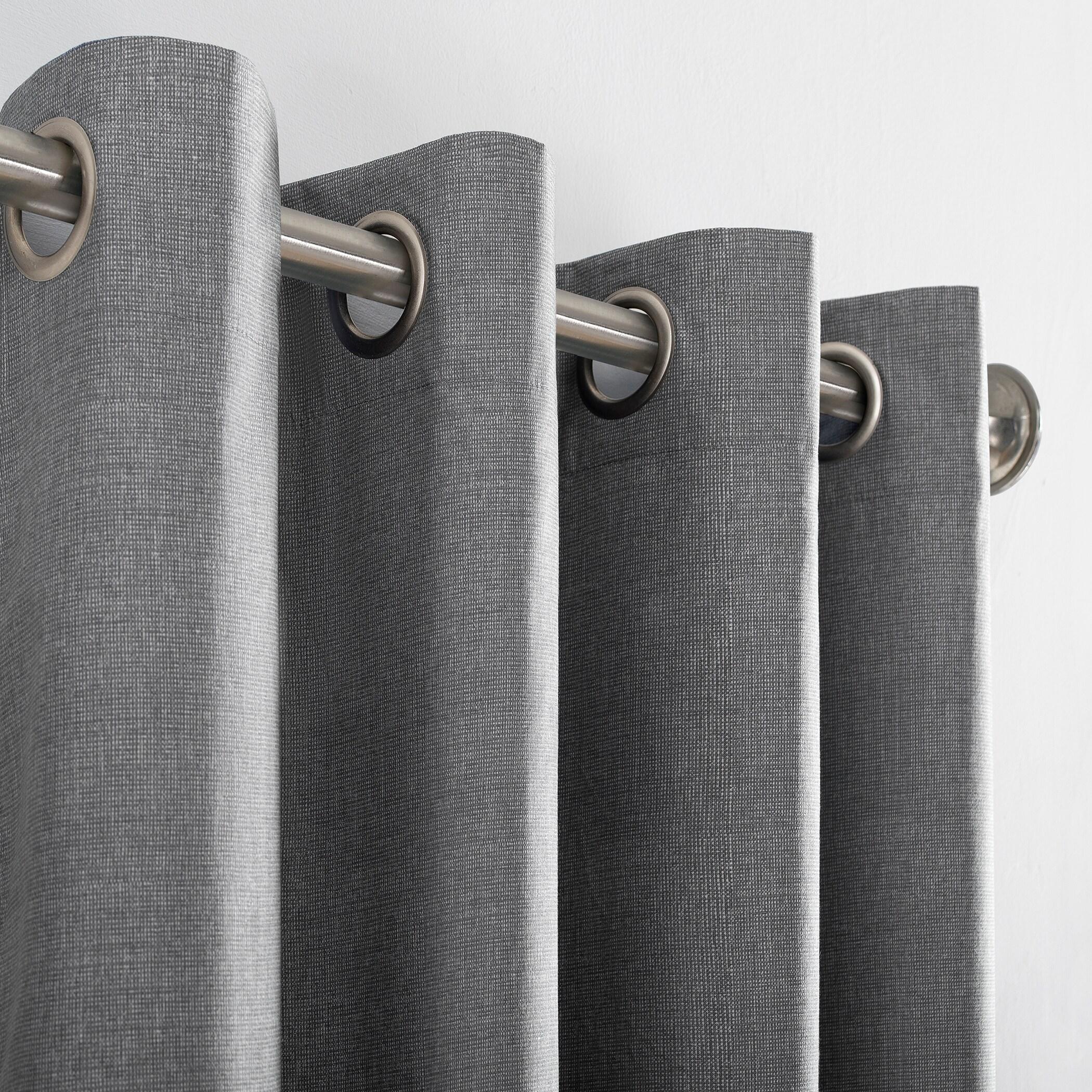 50"x63" Sun Zero 100% Blackout Duran Thermal Insulated Grommet Curtain Panel Gray: Energy Efficient Noise Reducing Drapes