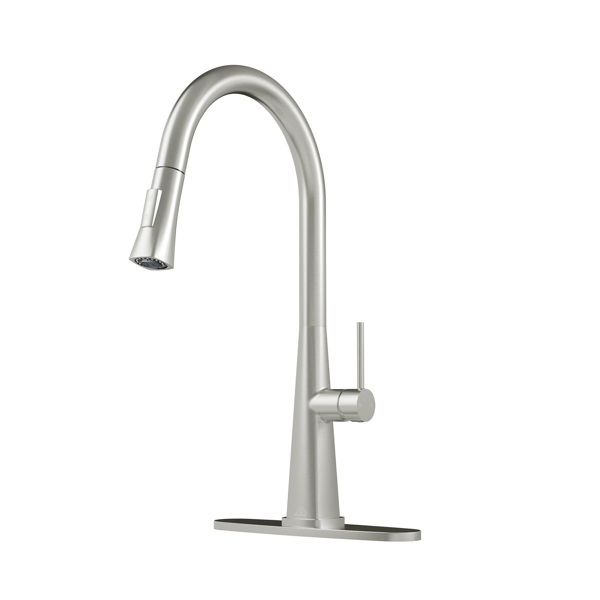 CASAINC 1.8 GPM Single-Handle Pull-Down Kitchen Faucet Single Hole Faucet