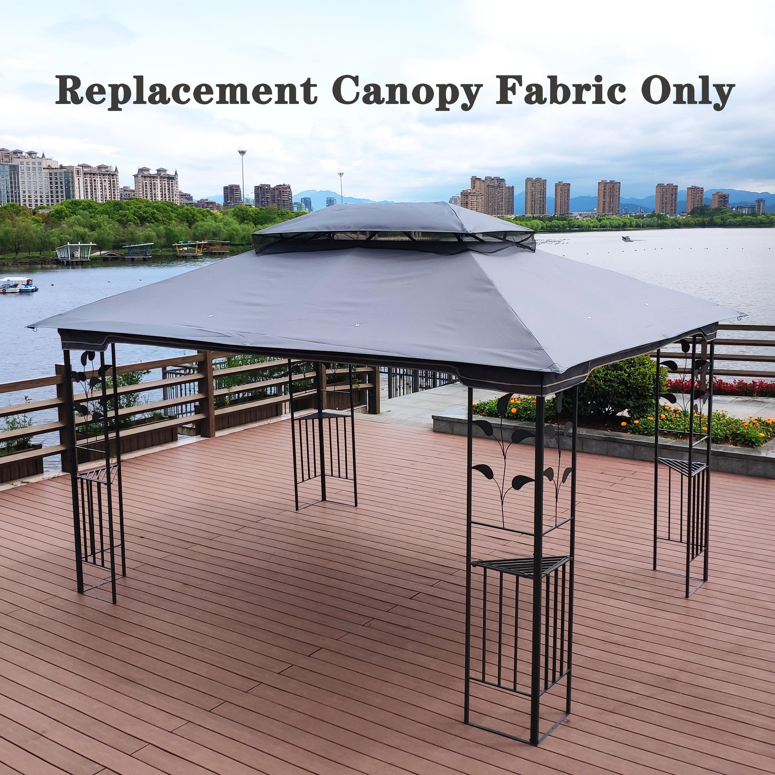 SHANRUGUOJI 13X10 Ft Patio Double Roof Gazebo Replacement Canopy Top Fabric