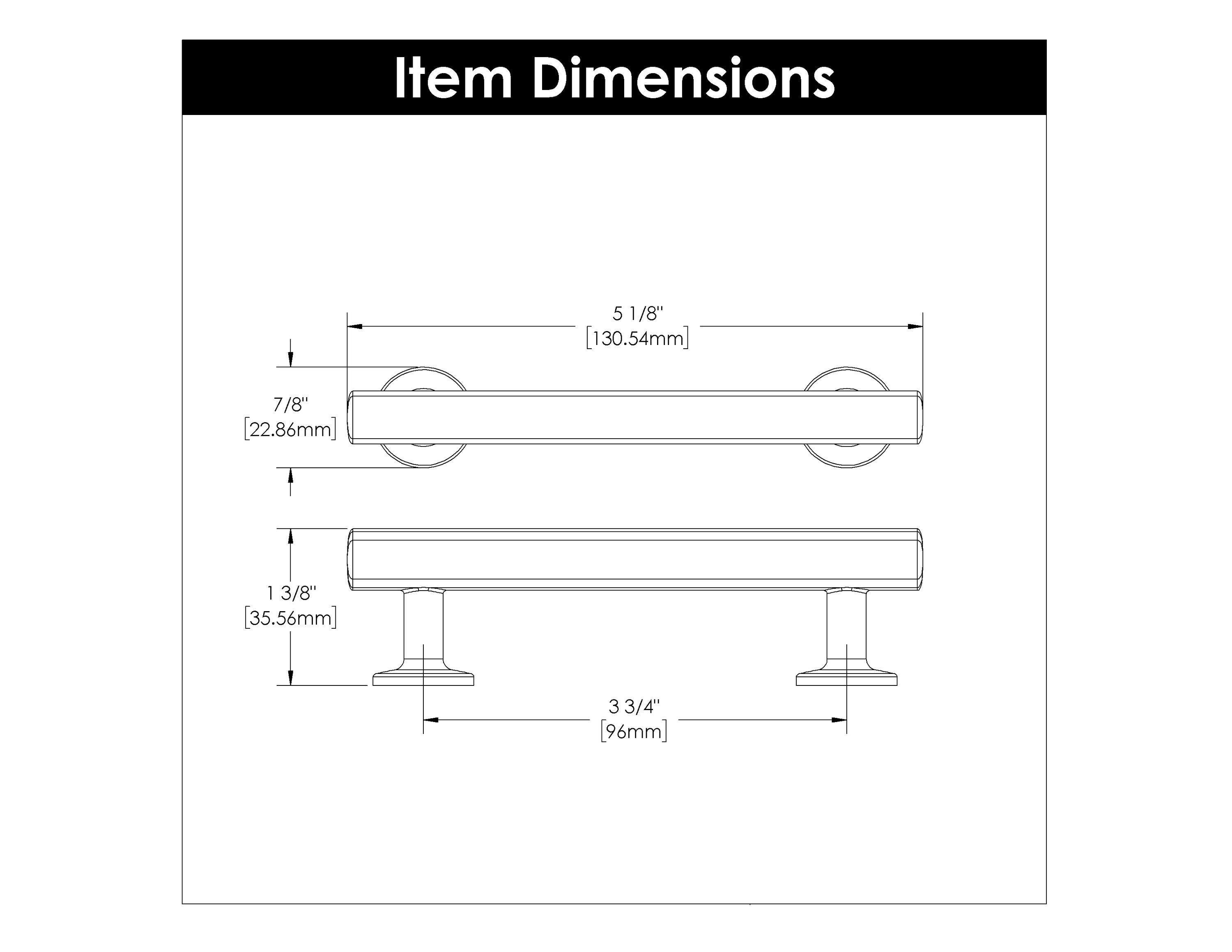 Woodward Kitchen Cabinet Handles, Solid Core Drawer Pulls for Cabinet Doors, 3 3/4"