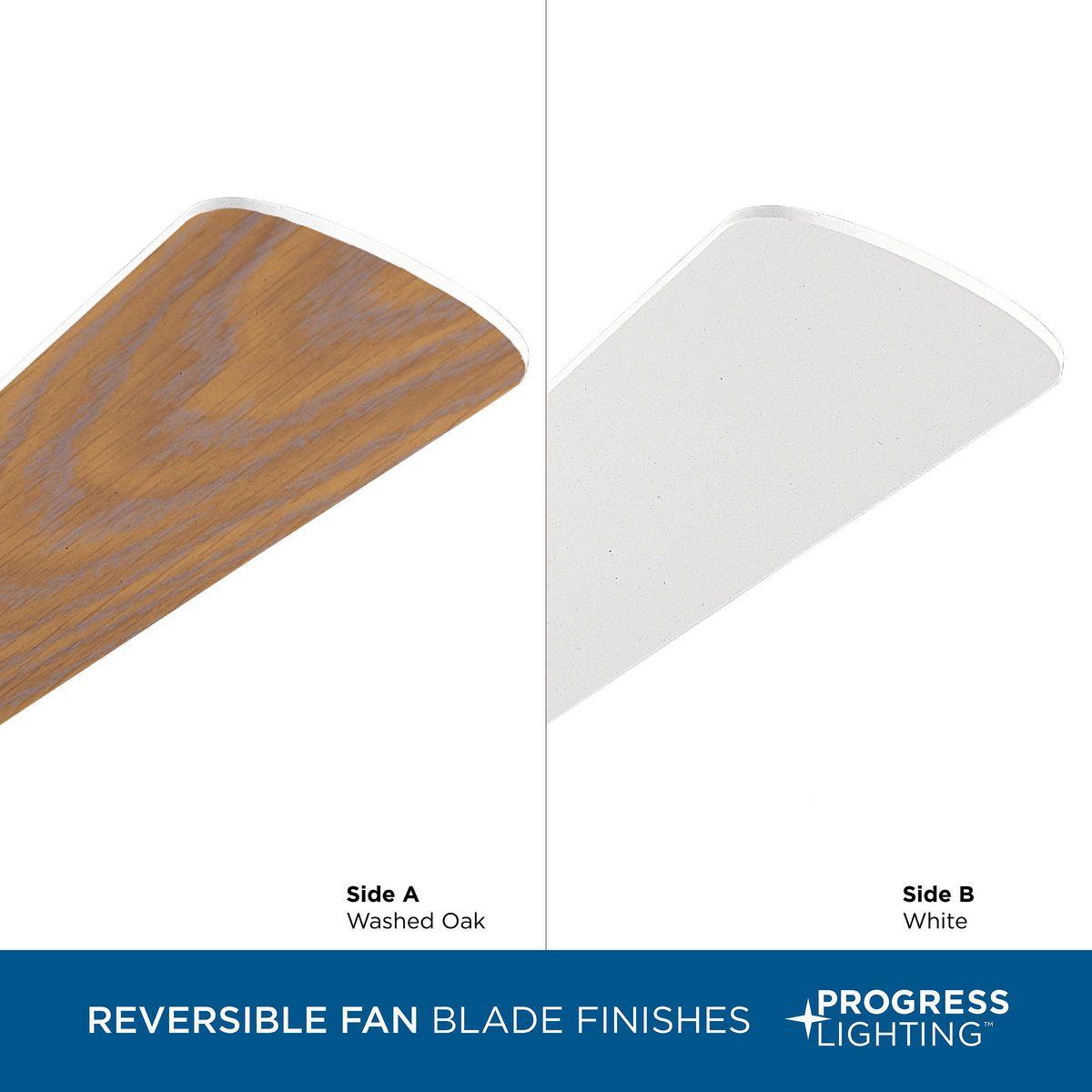 P2501-30-Progress Lighting-AirPro - Wide - Ceiling Fan in Transitional style - 52 Inches wide by 13.5 Inches high-White/Washed Oak Finish