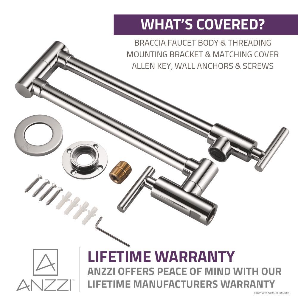 ANZZI Braccia Series 24" Wall Mounted Pot Filler With Accessories