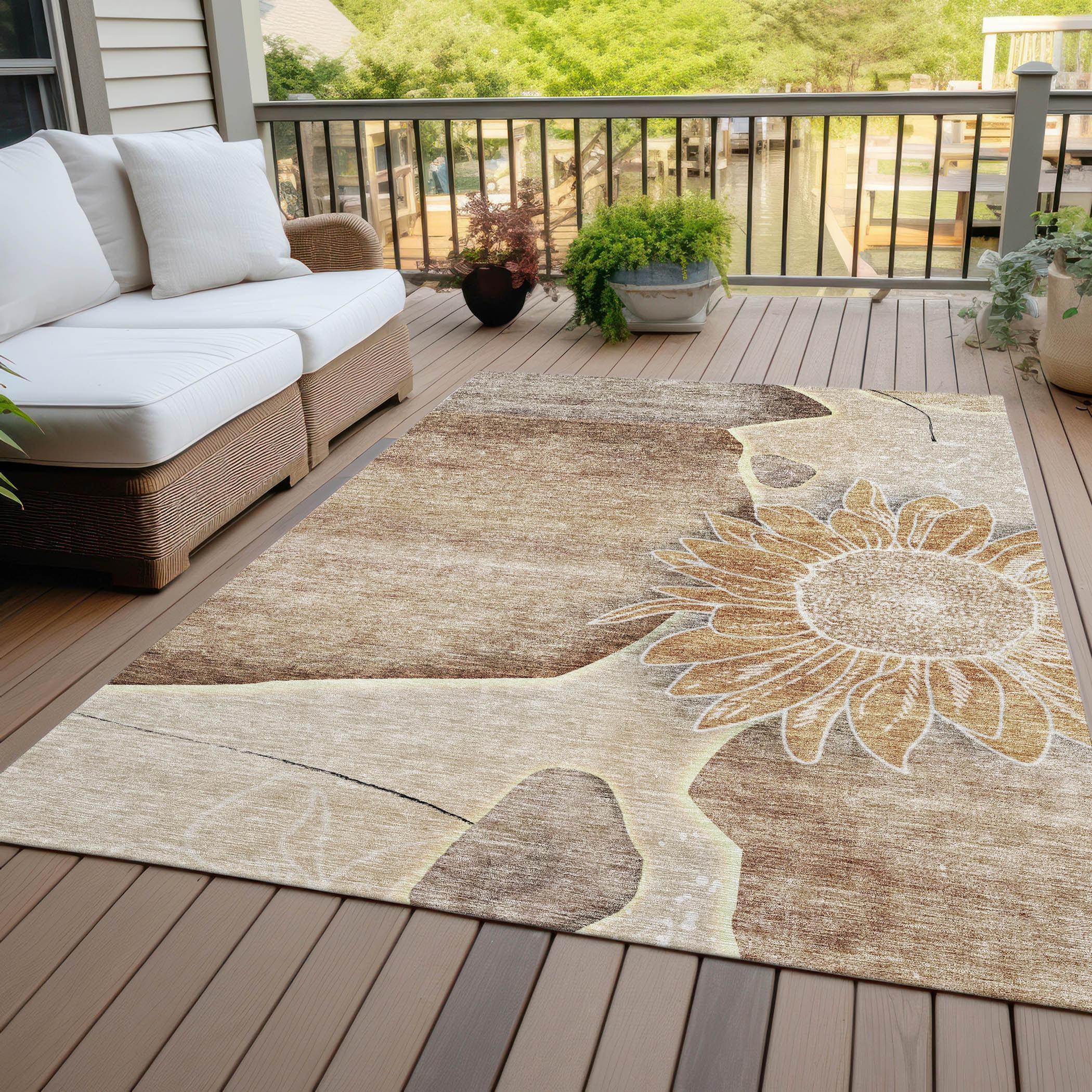 Addison Rugs Chantille ACN700 Brown 8' x 10' Indoor Outdoor Area Rug, Easy Clean, Machine Washable, Non Shedding, Bedroom, Entry, Living Room, Dining Room, Kitchen, Patio Rug