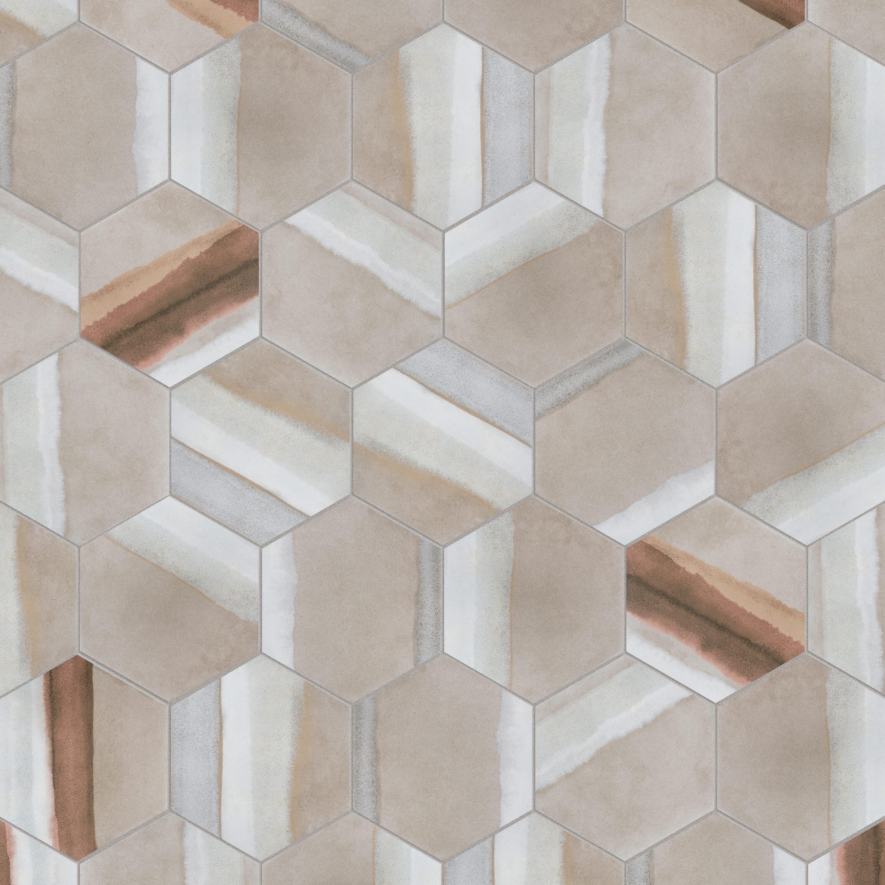 Matter Hex Canvas 8' x 9' Stone Look Wall & Floor Tile