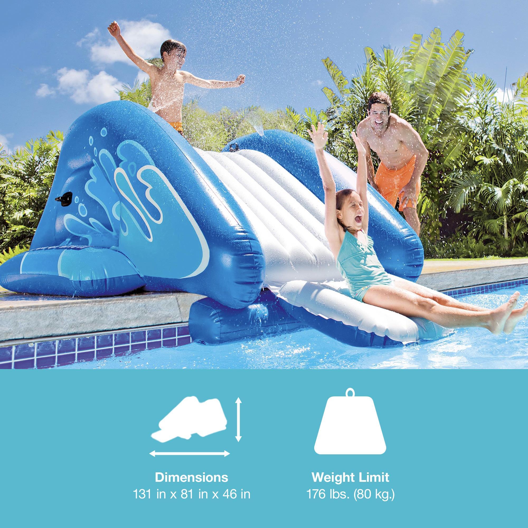 Intex Inflatable Swimming Pool Water Slide, Blue (2 Pack) & Intex Repair Kit
