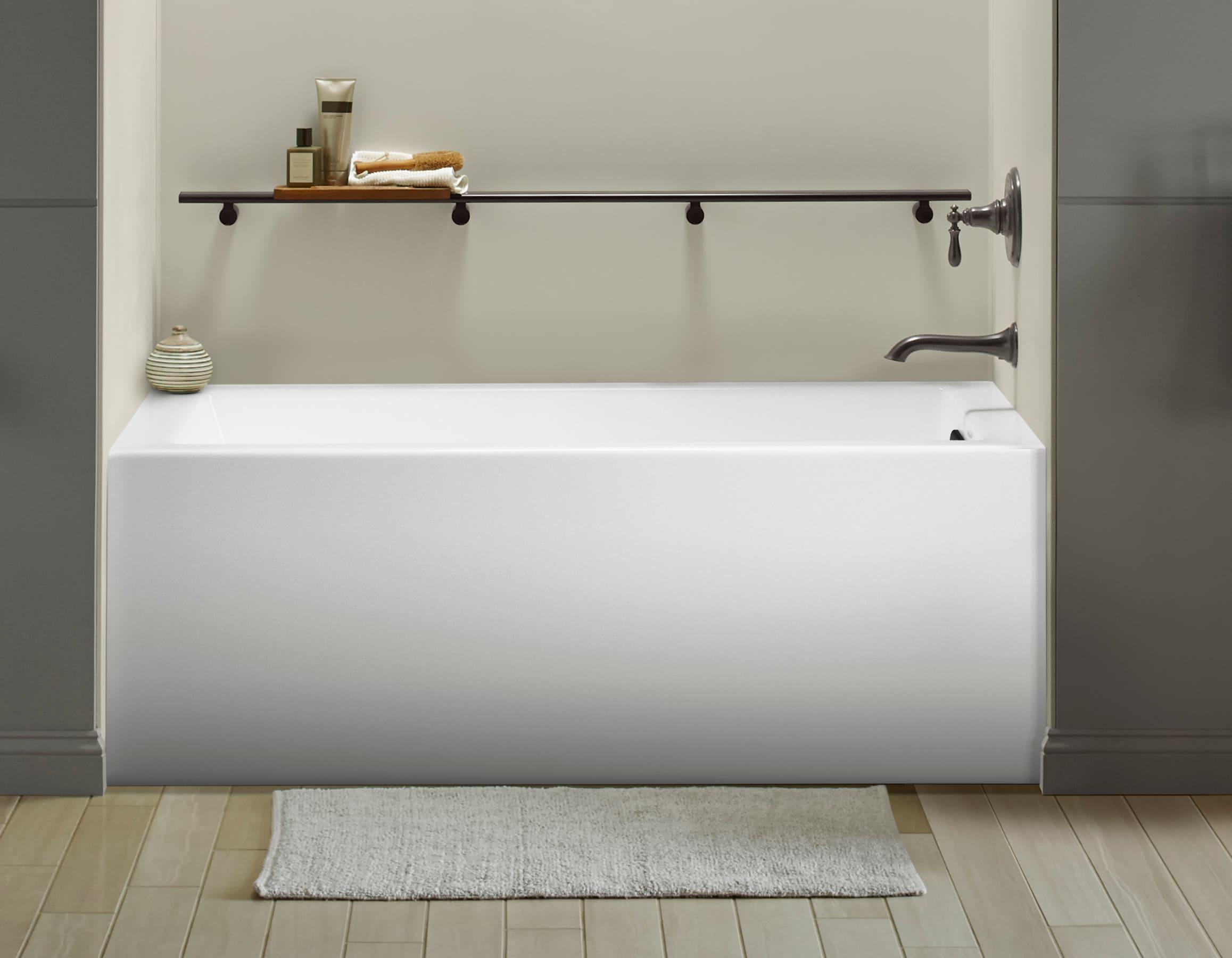 Underscore 60" x 32" Rectangular Alcove Soaking Bathtub with Integral Apron