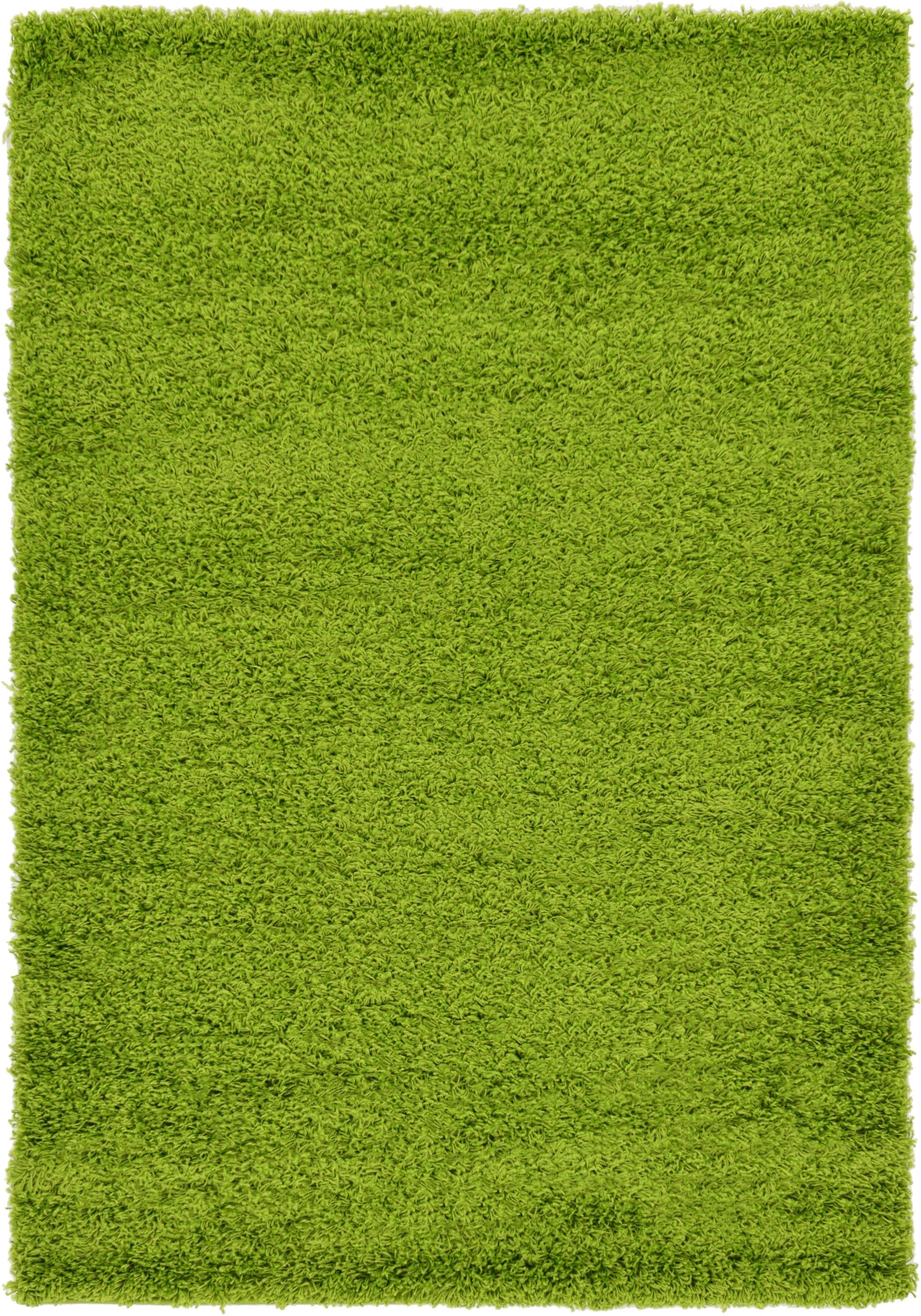 Unique Loom 4' 1 x 6' 1 Solid Shag Grass Green Area Rug