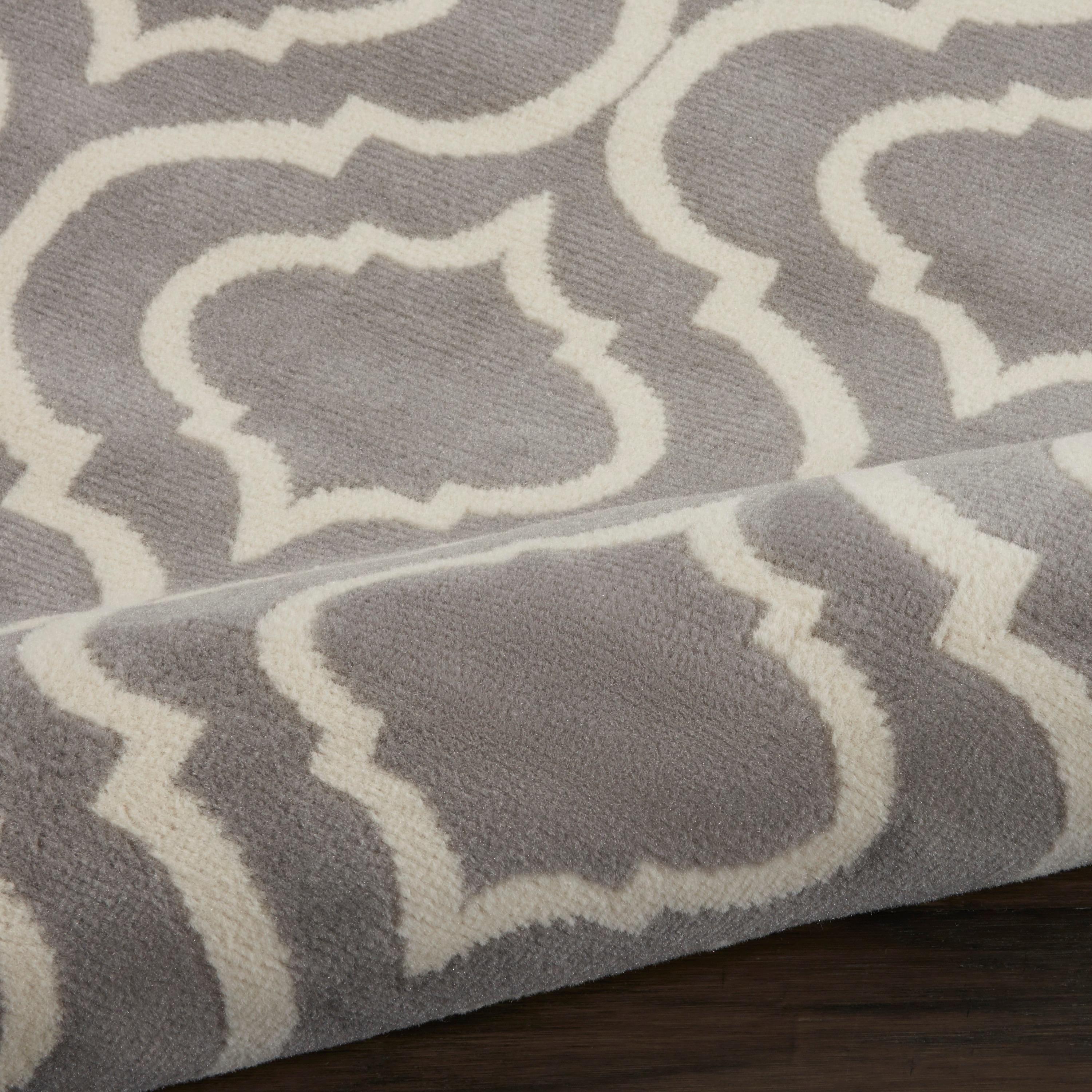 Nourison Jubilant 7 x 10 (ft) Loomed Polypropylene Grey Rectangular Indoor Abstract Area rug