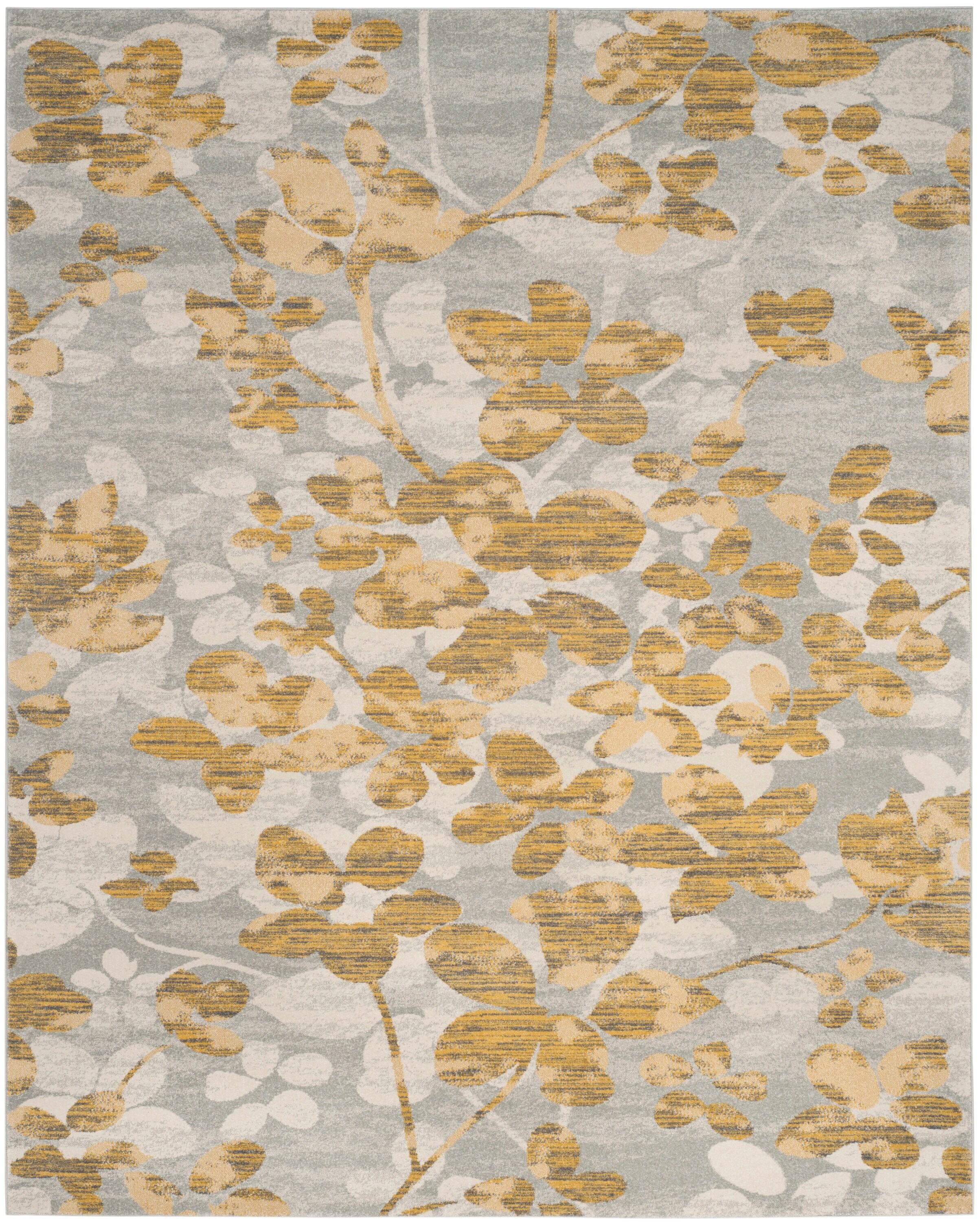 Evoke EVK236 Power Loomed Area Rug - Grey/Gold - 8'x10' - Safavieh.