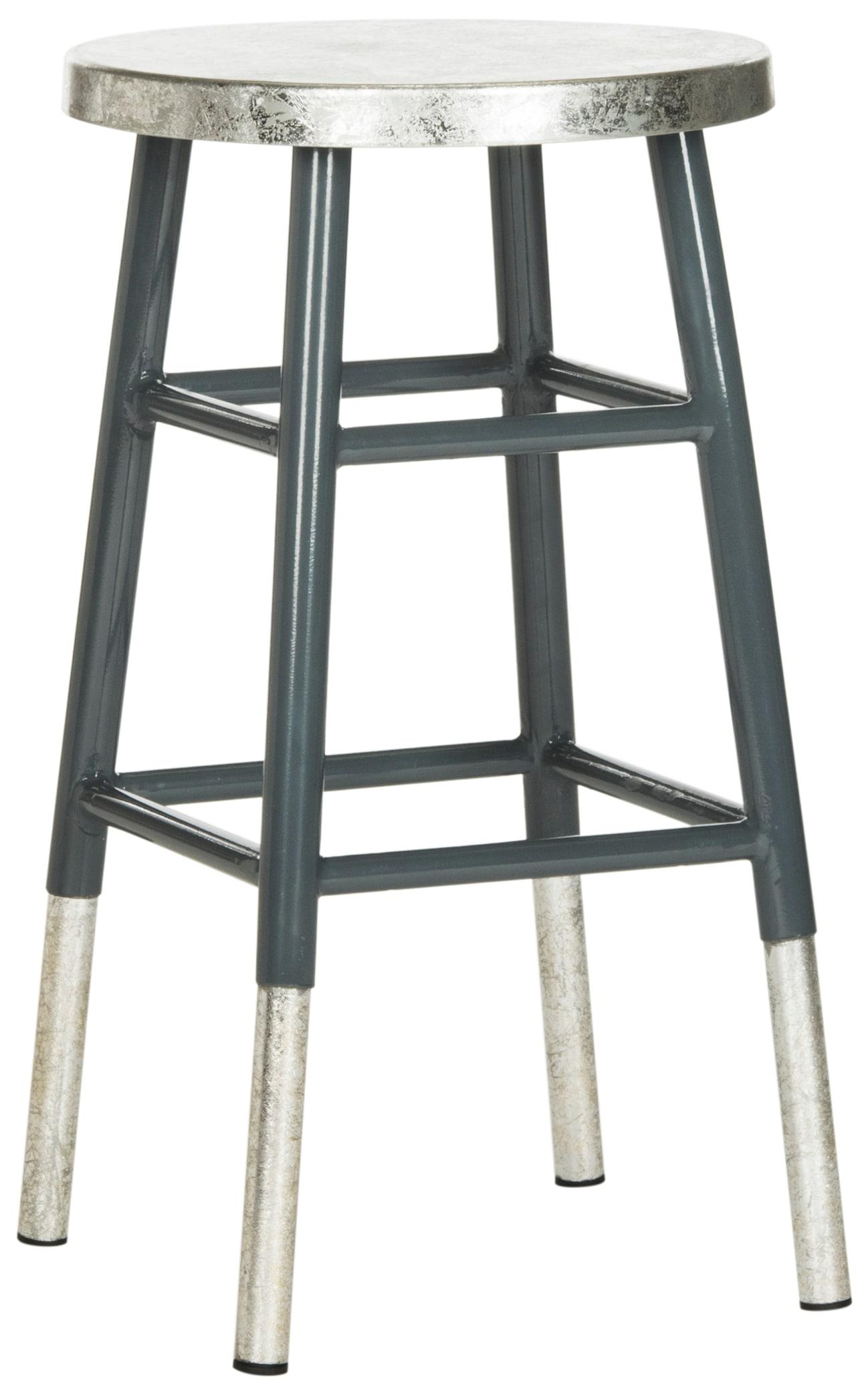 Kenzie Silver Dipped Counter Stool - FOX3211 - Grey/Silver - Safavieh Couture