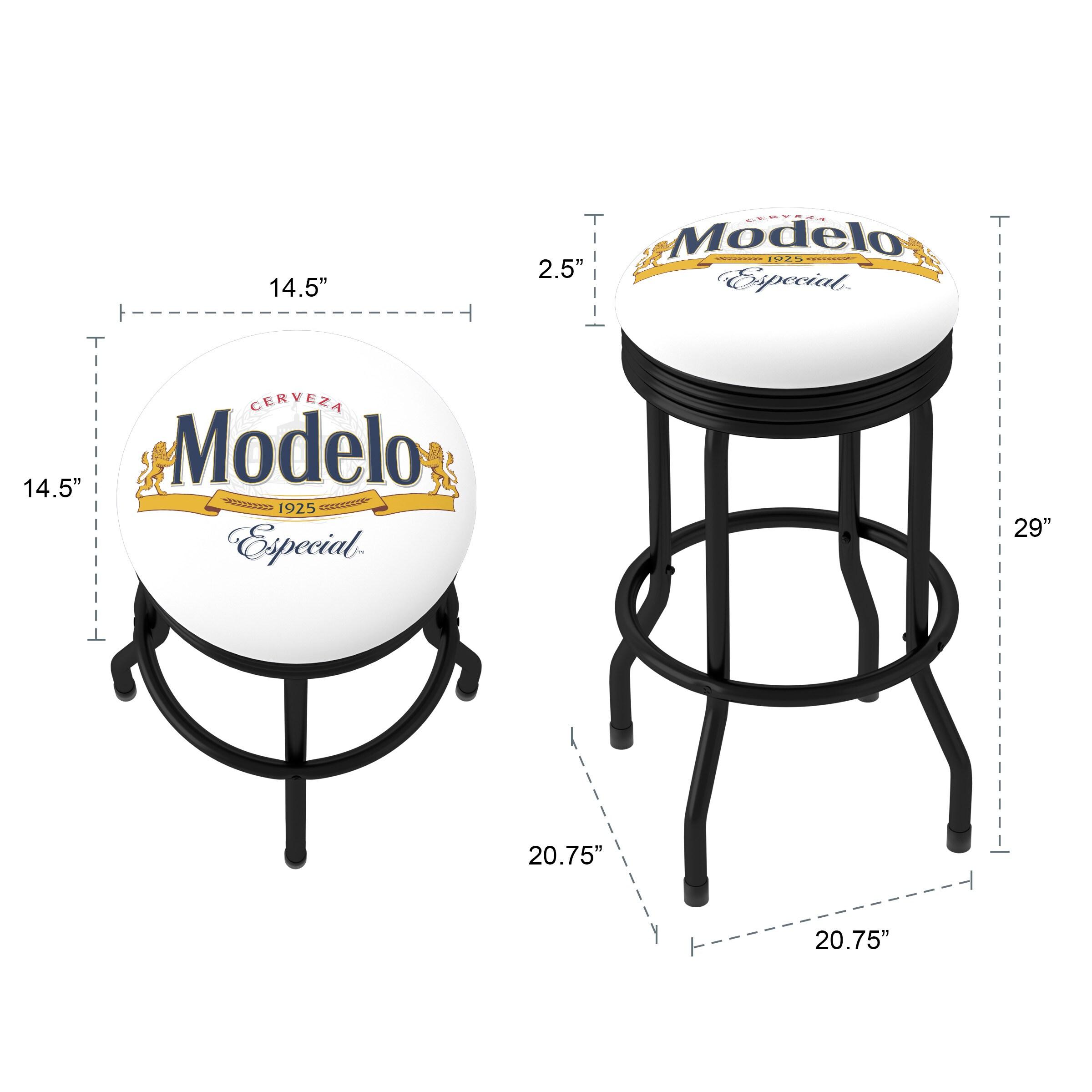 Trademark Global Modelo Swivel Upholstered Counter Stool with Metal Frame