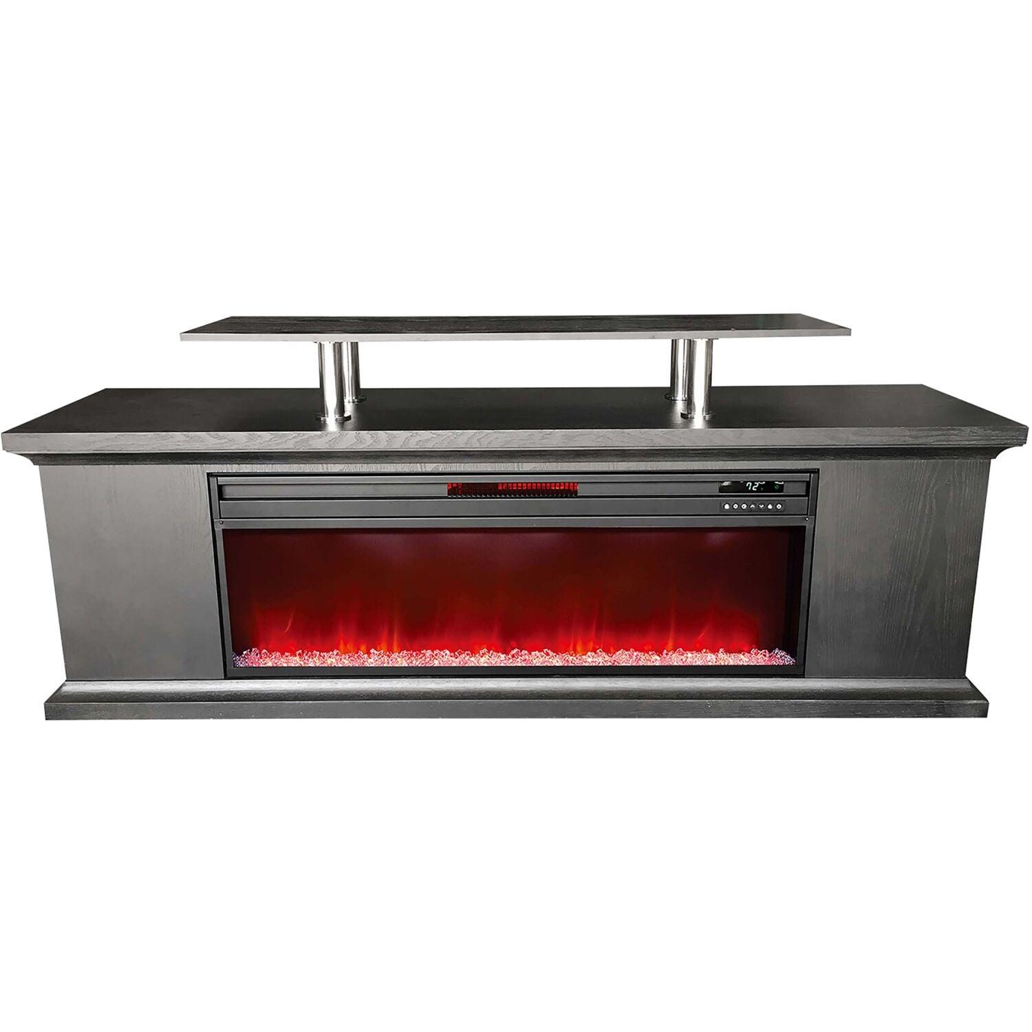 Lifesmart TV Stand for TVs up to 72" with Electric Fireplace Included