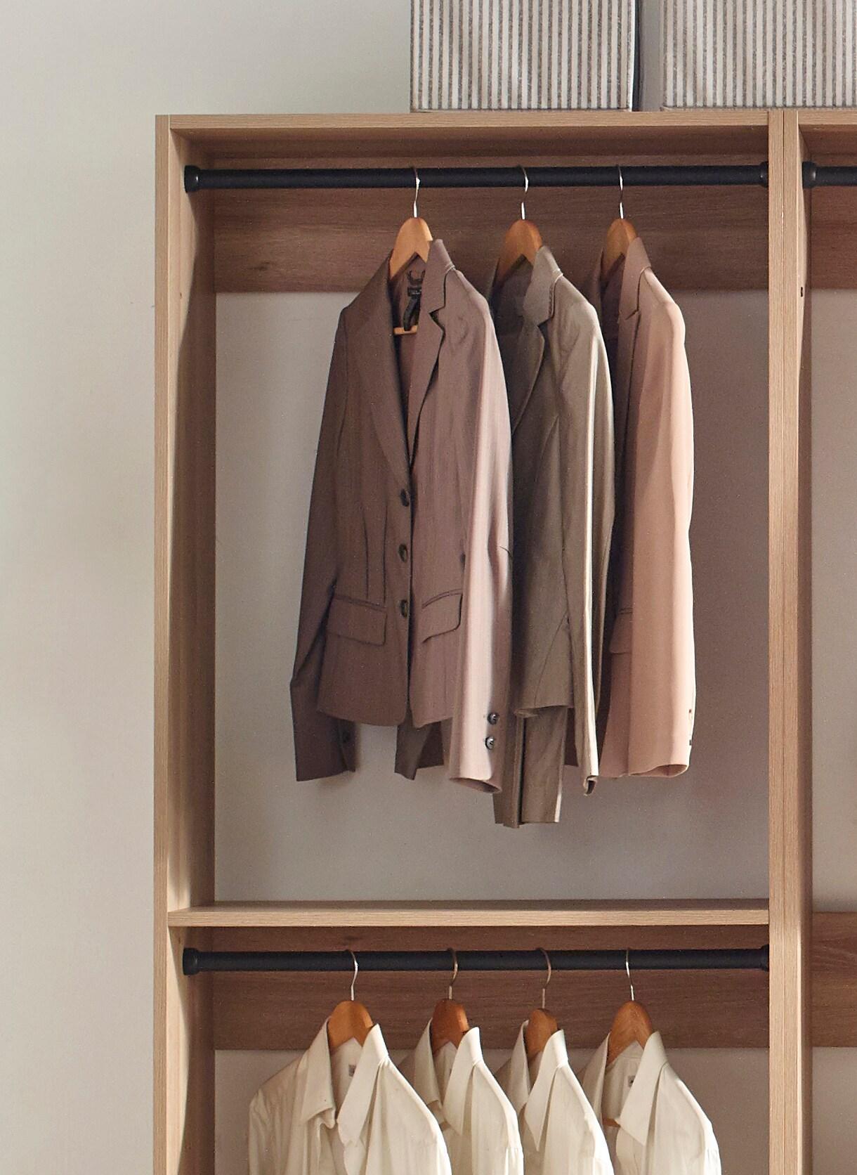 Klair Living Prosper Freestanding Walk in Wood Closet System in Oak