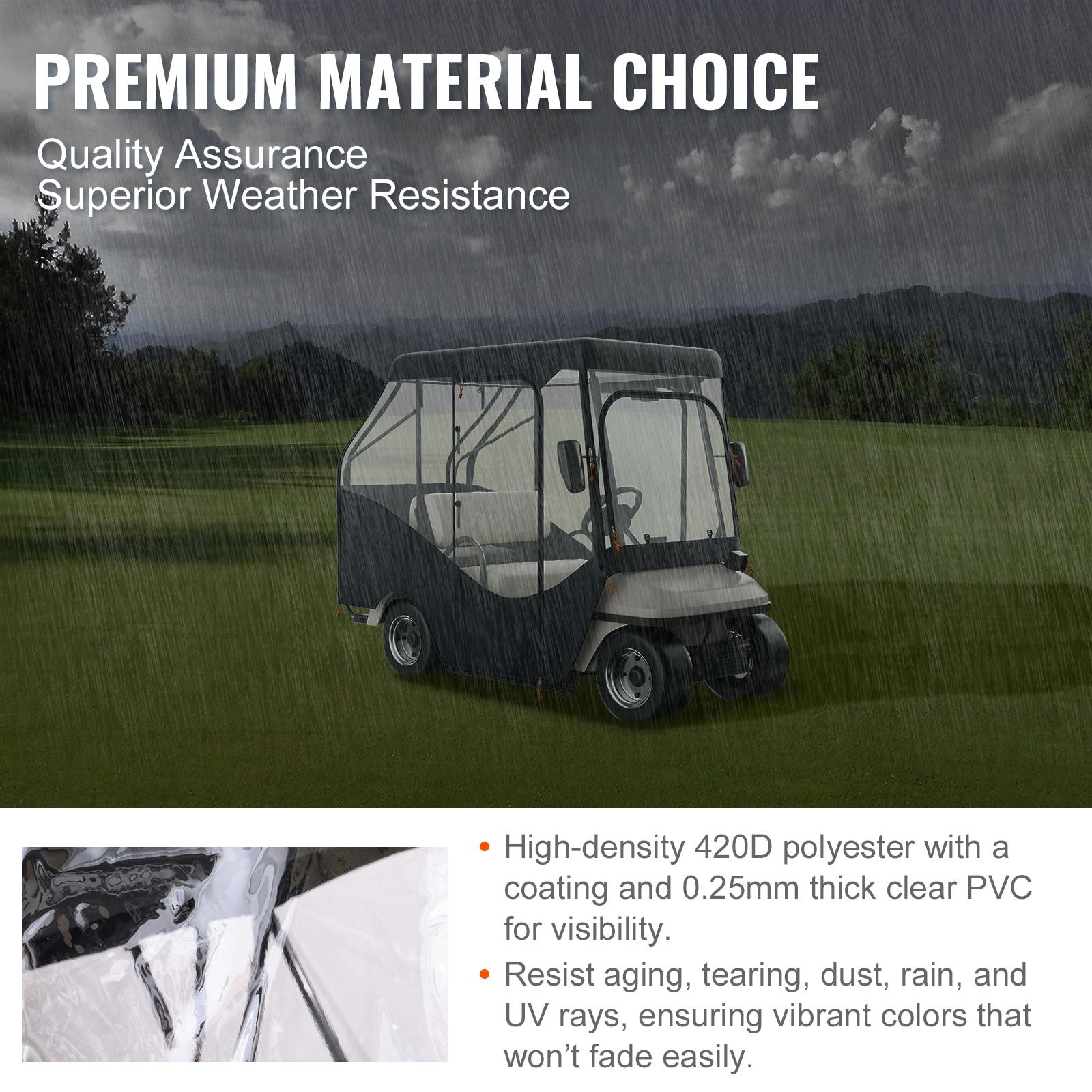 Hook & Loop Fastener Mildew Resistant Golf Cart Cover By VEVOR