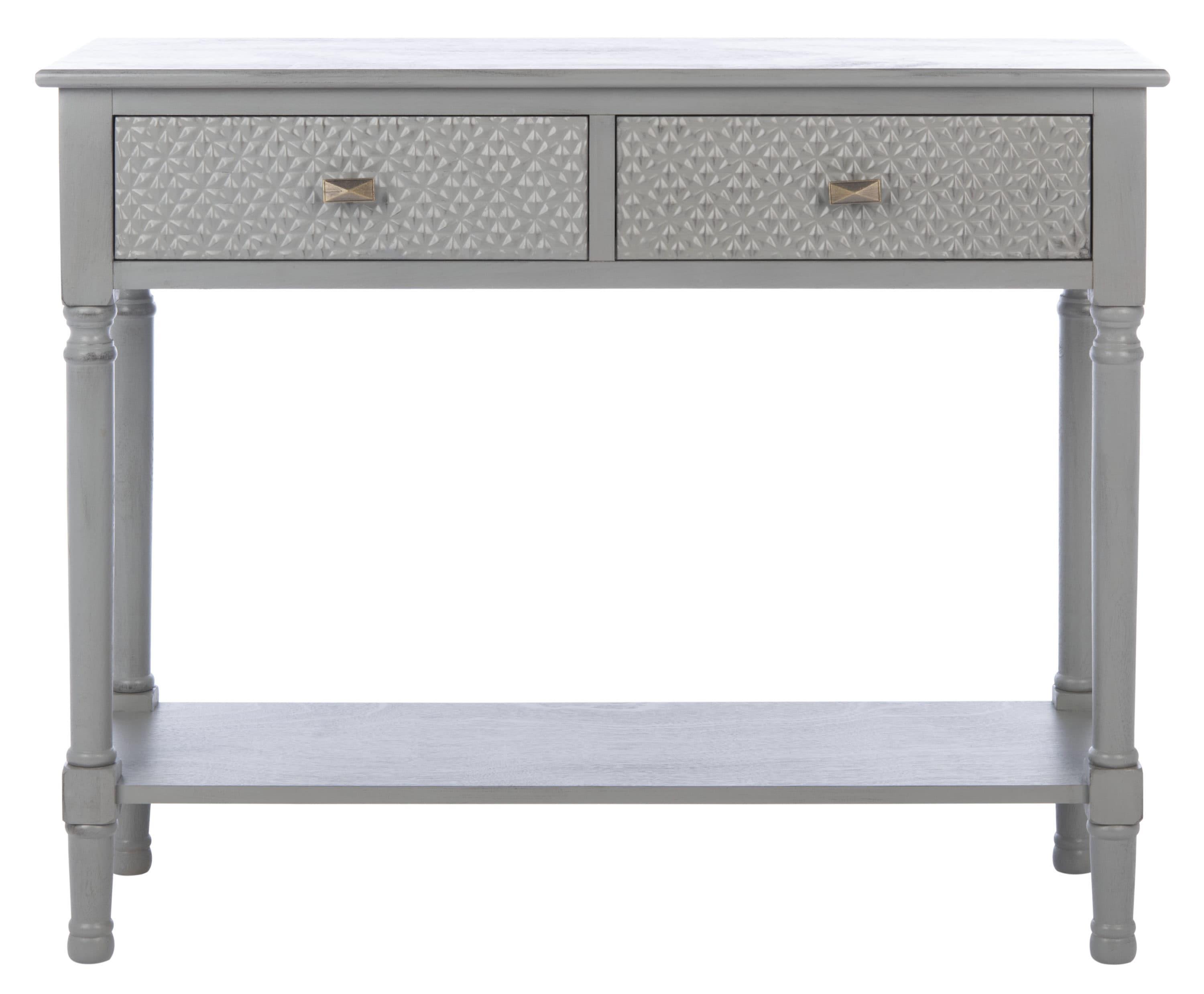 SAFAVIEH Halton Modern 2 Drawer Console Table, Distressed Grey