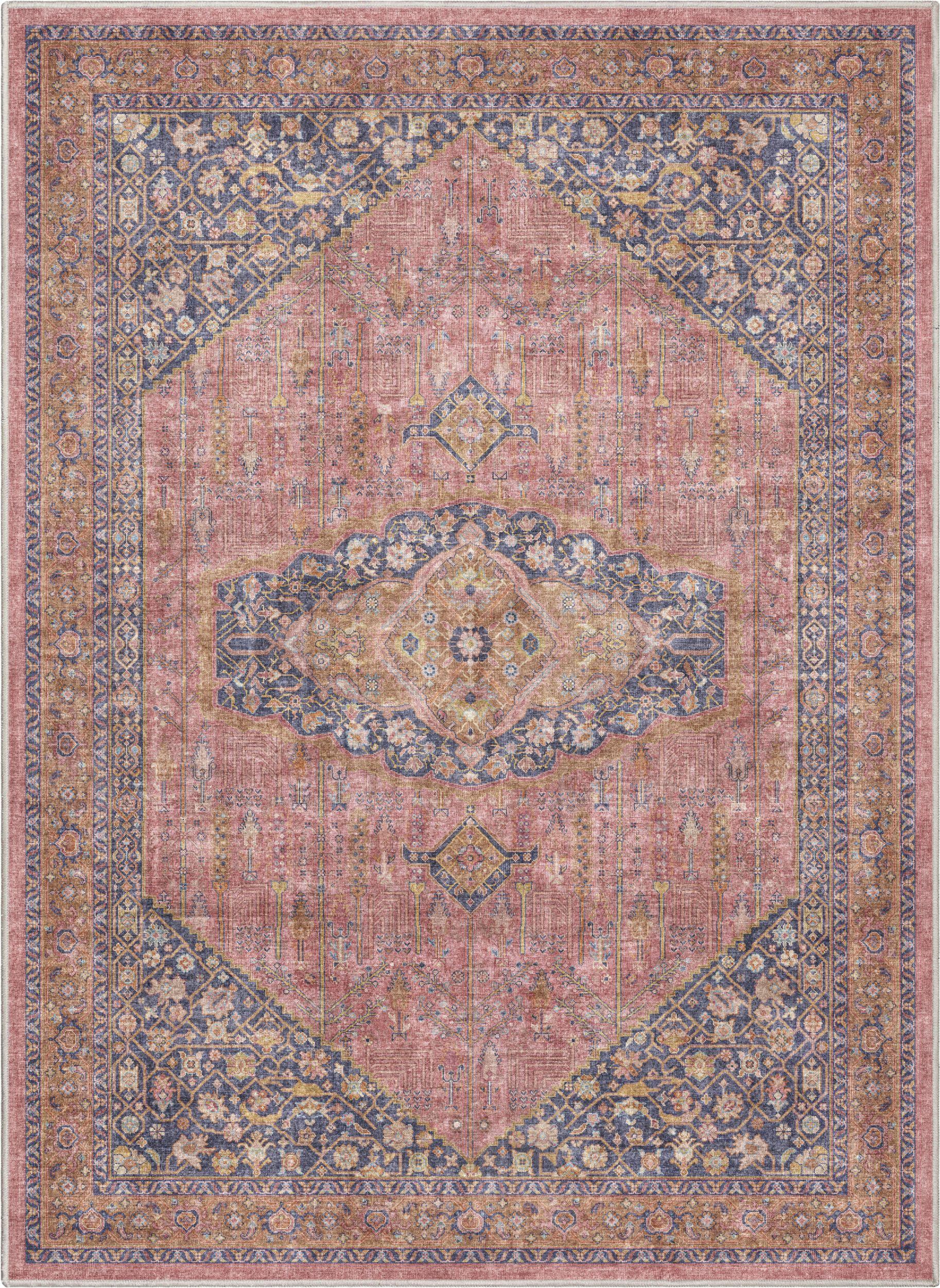 Well Woven Apollo San Marino Vintage Oriental Pink Flatweave 5'3" x 7'3" Area Rug