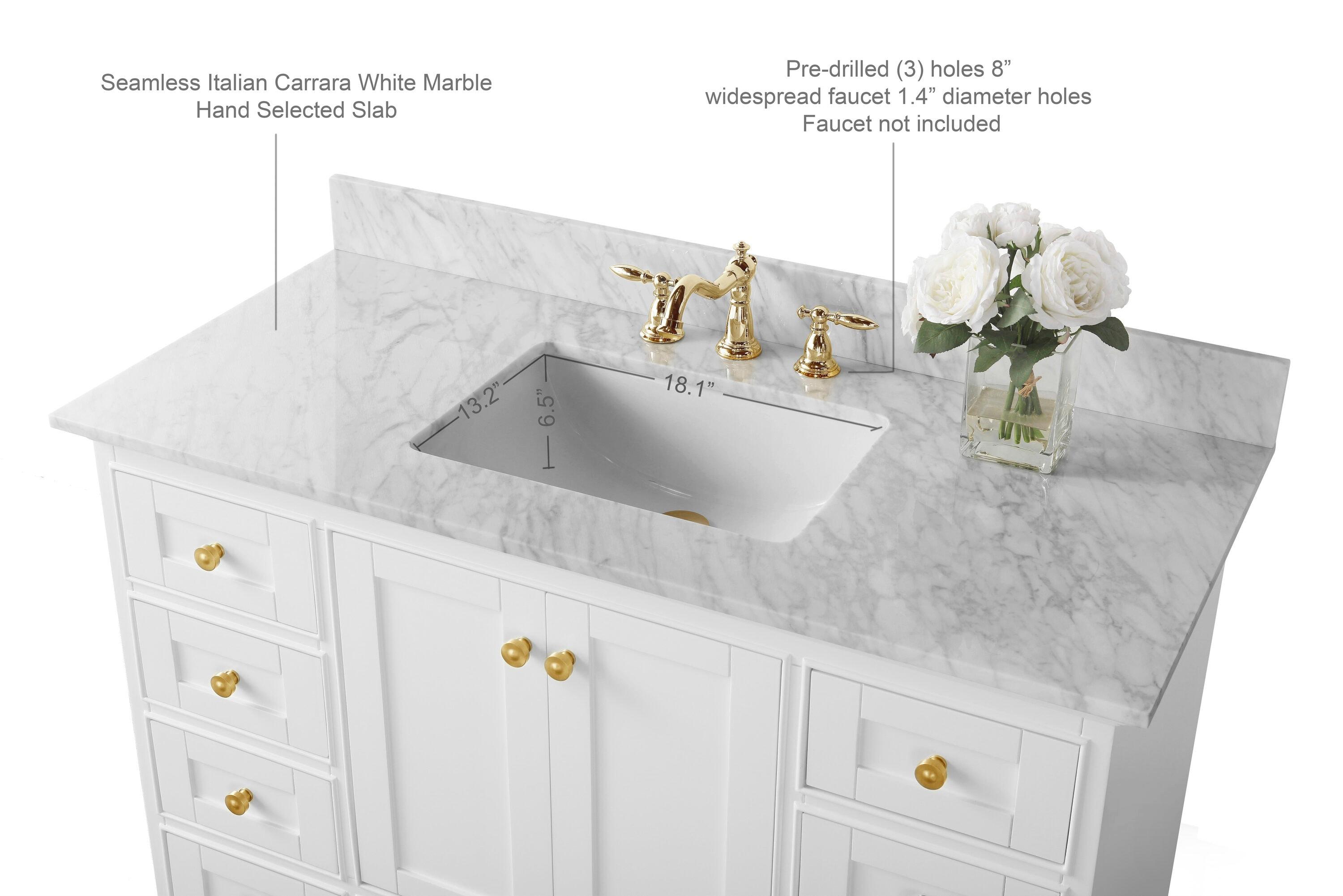 Varna 48'' Single Bathroom Vanity with Marble Top