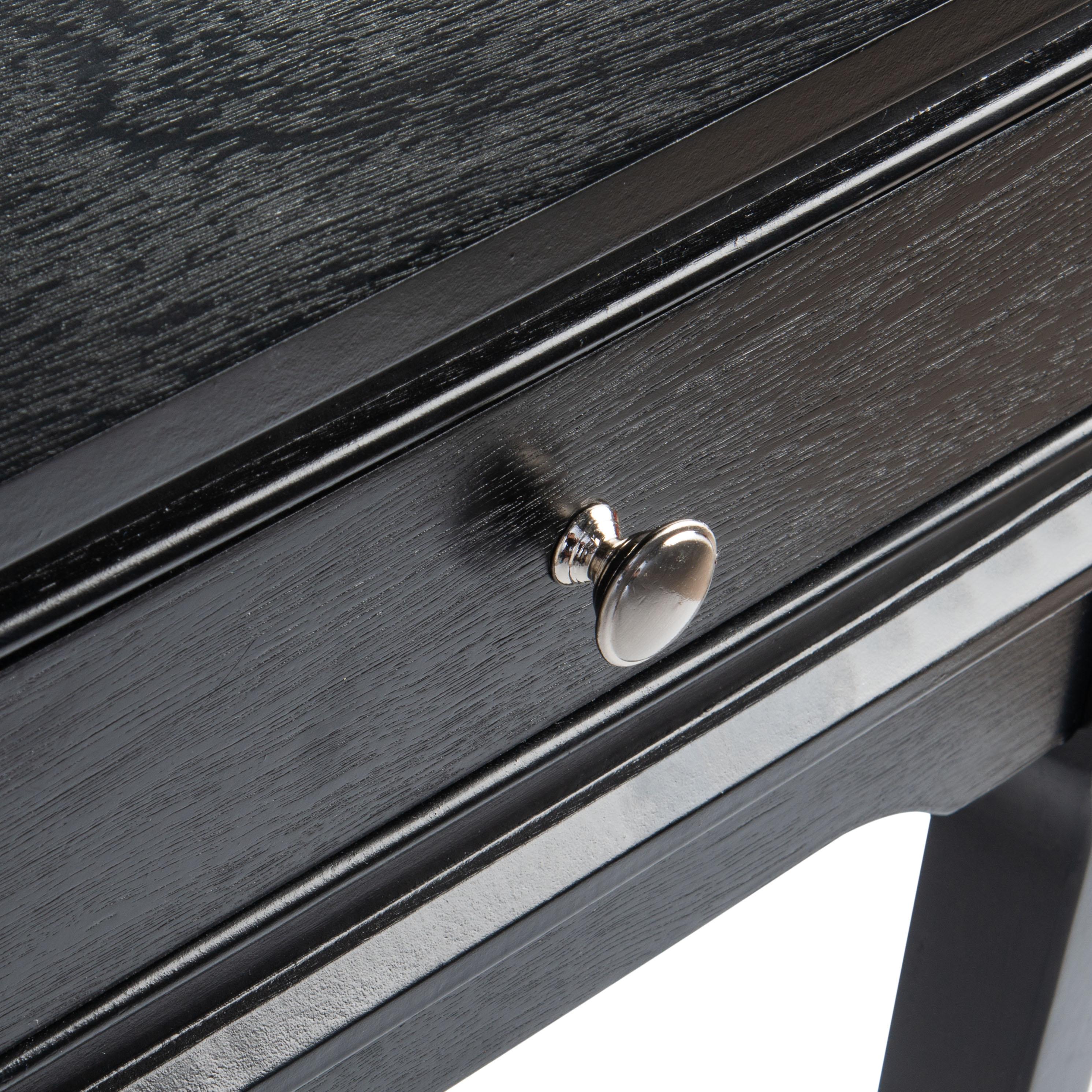 SAFAVIEH Opal French Black Rectangle Wood Storage End Table (17 in. W x 13 in. D x 23.5 in. H)