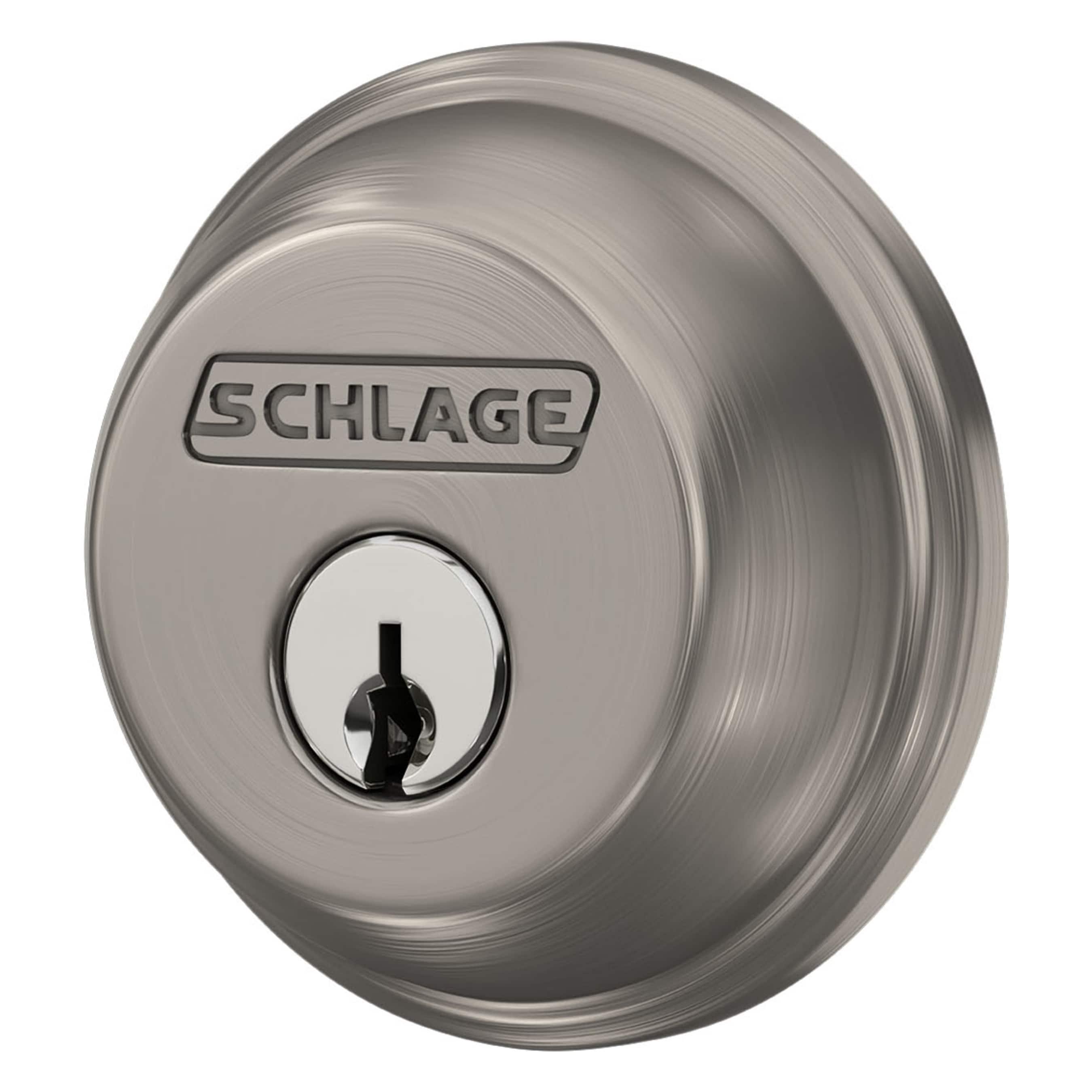 Schlage B60NV619 KA4 Deadbolt, Satin Nickel, 2-3/8 x 2-3/4 in Backset, C Keyway