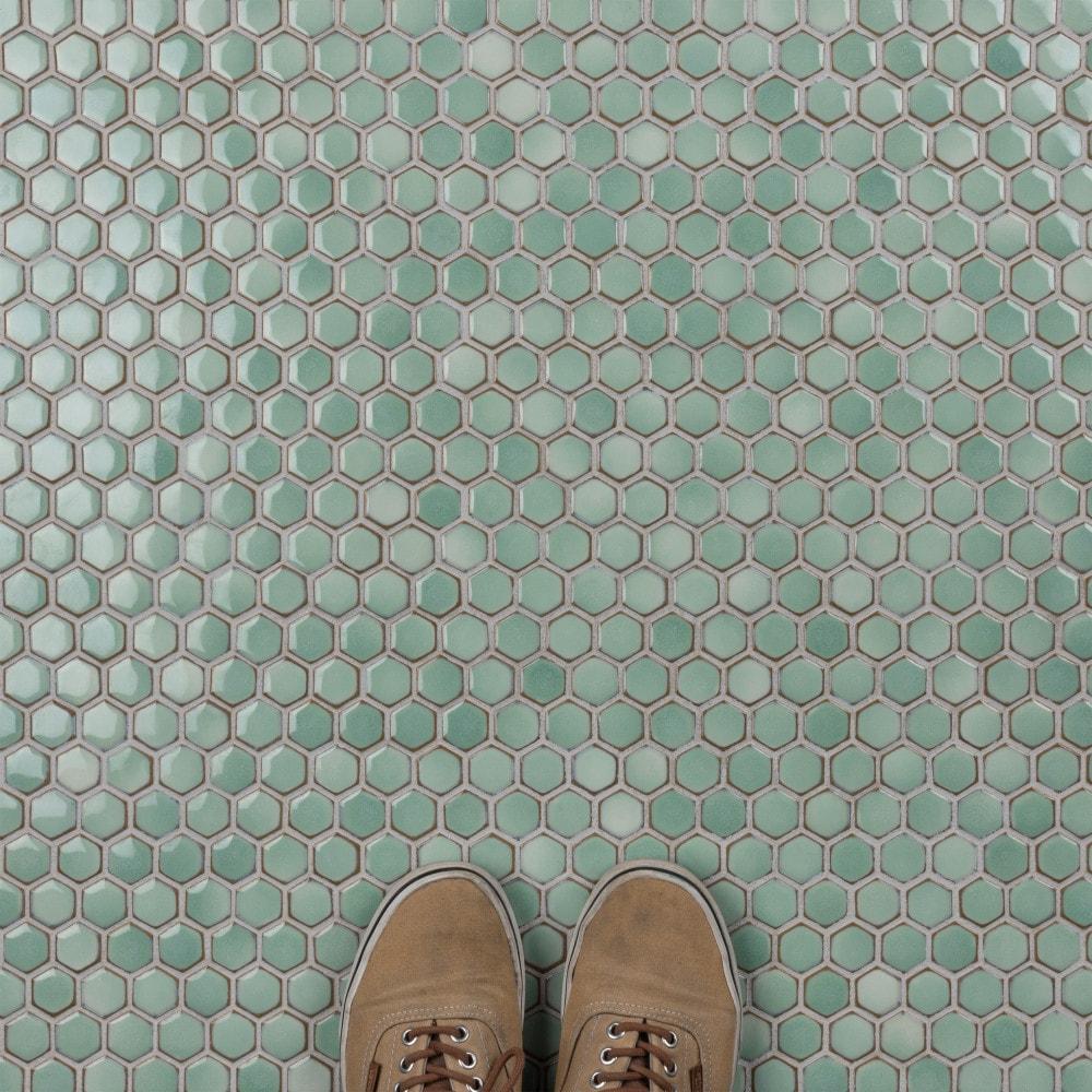 Hudson 1" Hex 11-7/8 " x 13-1/4 " Porcelain Mosaic Floor and Wall Tile