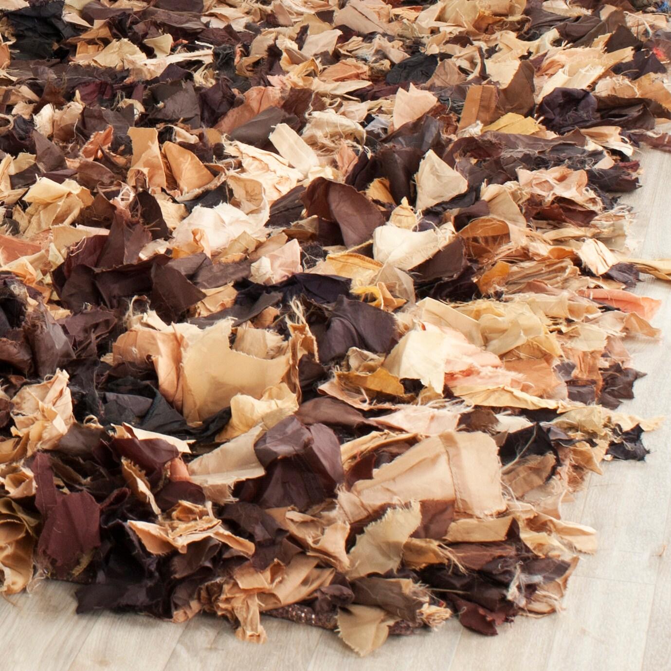 SAFAVIEH Rio Cassandra Confetti Polyester Shag Area Rug, Brown/Multi, 5' x 8'
