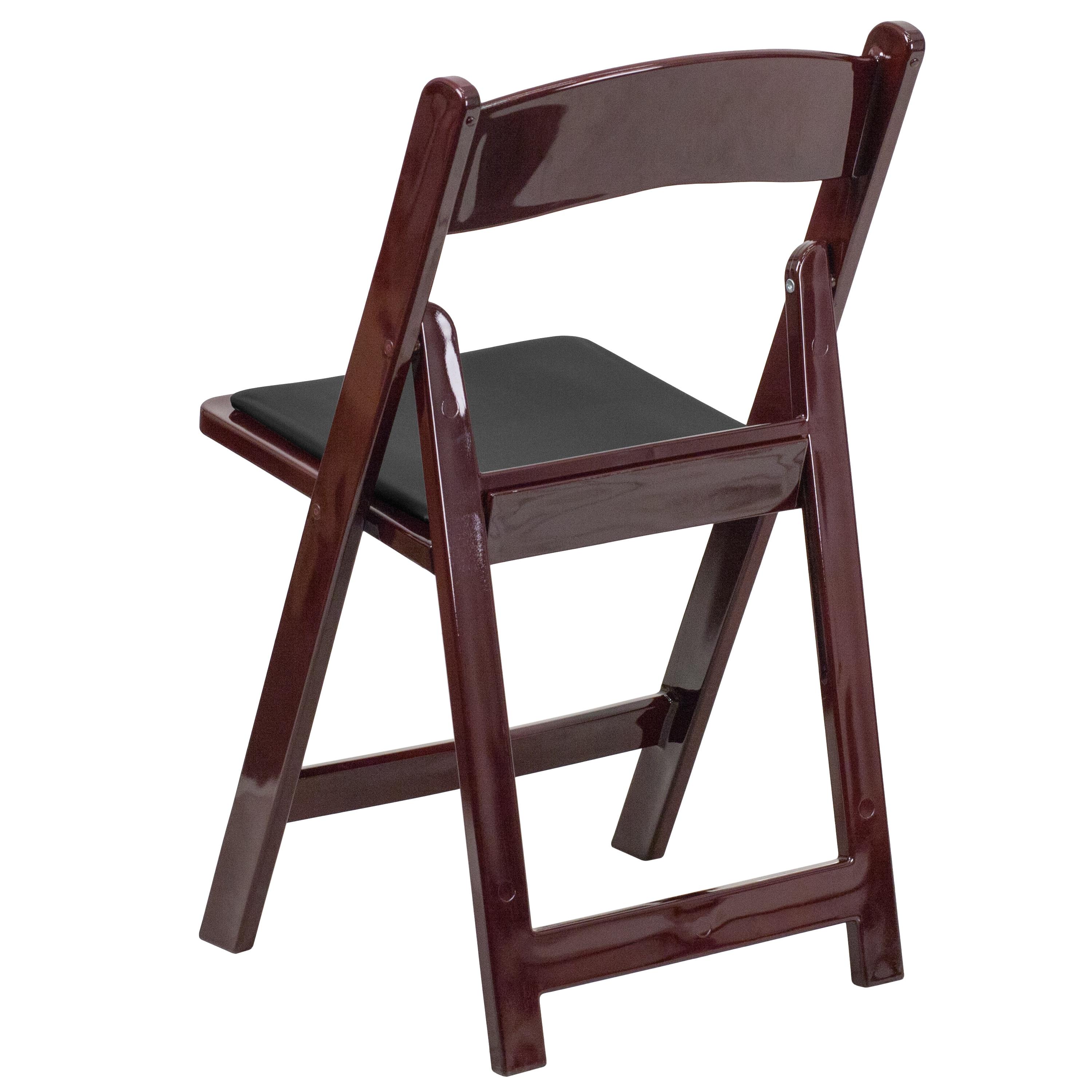Flash Furniture Hercules Folding Chair - Red Mahogany Resin - 4 Pack 800LB Weight Capacity Comfortable Event Chair - Light Weight Folding Chair