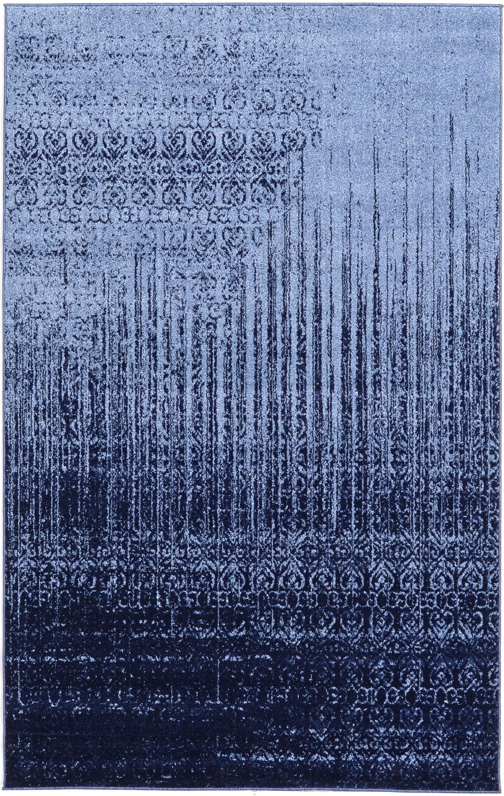 Unique Loom Del Mar Collection Area Rug - Jennifer (5' 3" x 8' Rectangle Blue/Navy Blue)