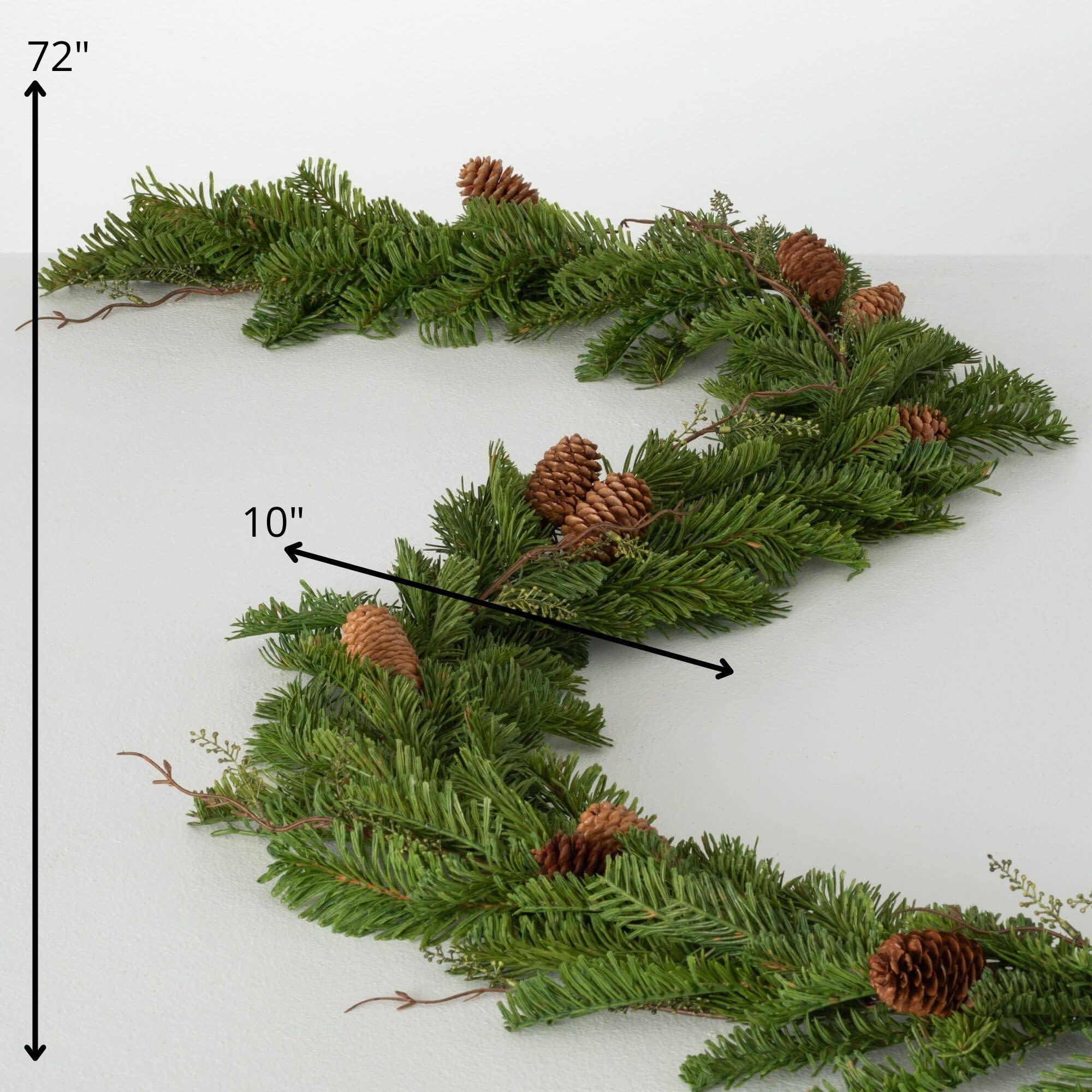 72"L Sullivans Artificial Soft Touch Pine Christmas Garland, Green, Indoor Christmas Decor