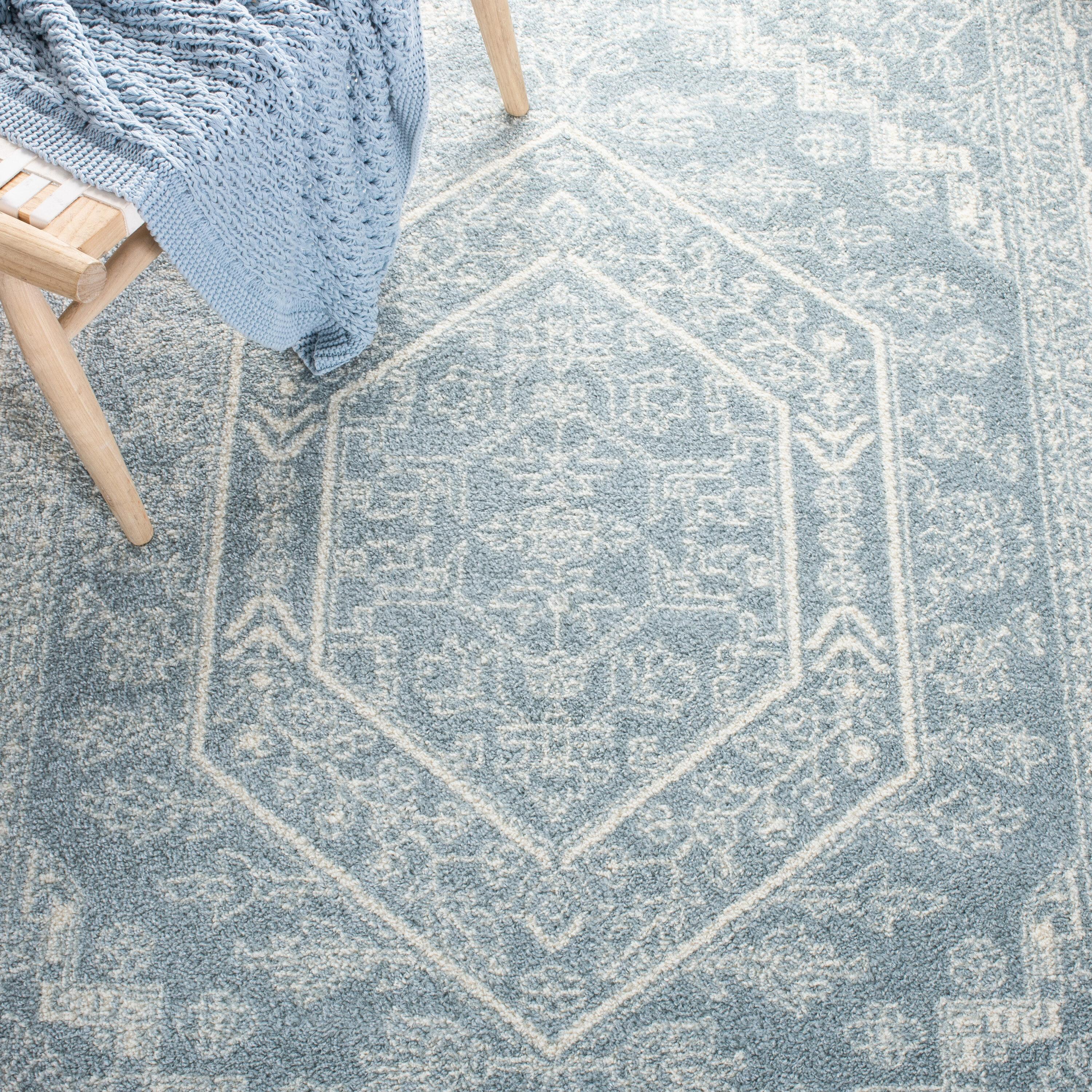 Adirondack ADR108 Power Loomed Area Rug - Slate/Ivory - 6'x6' - Safavieh.